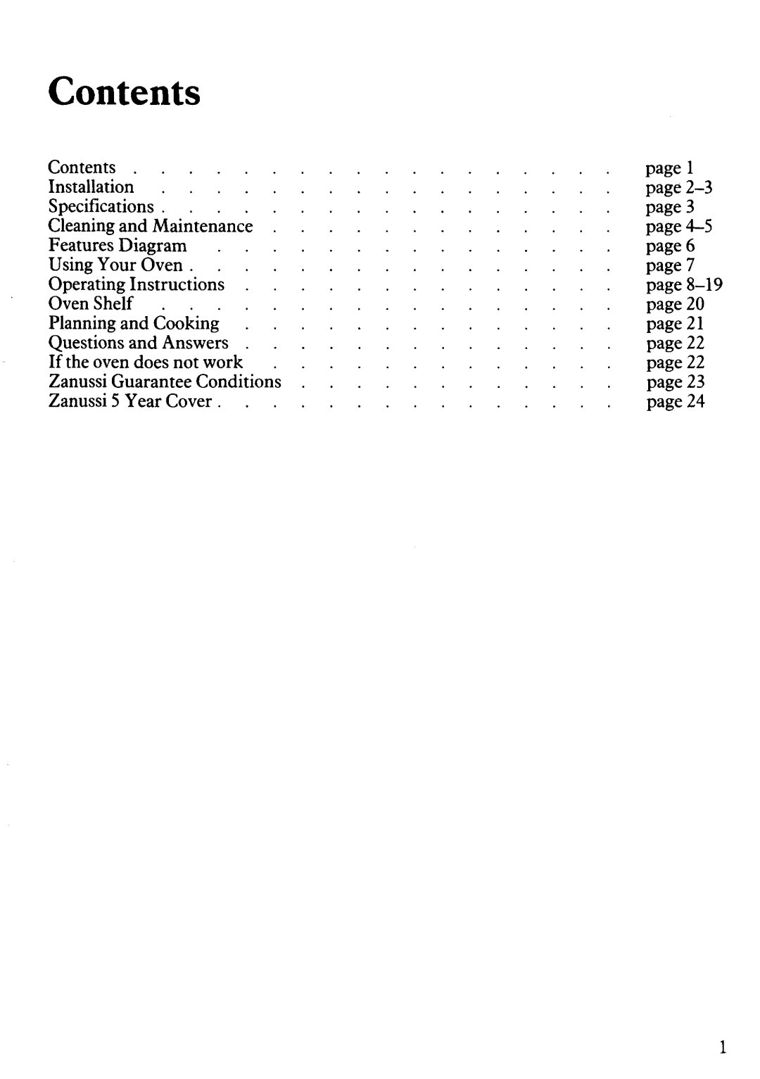 Zanussi MW1776 manual 