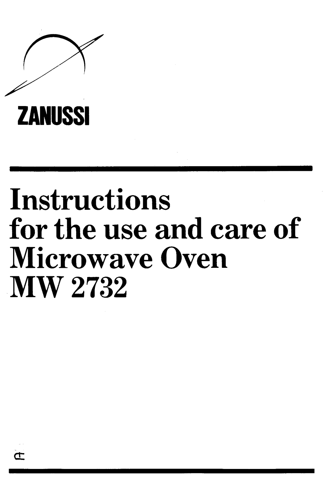 Zanussi MW2732 manual 