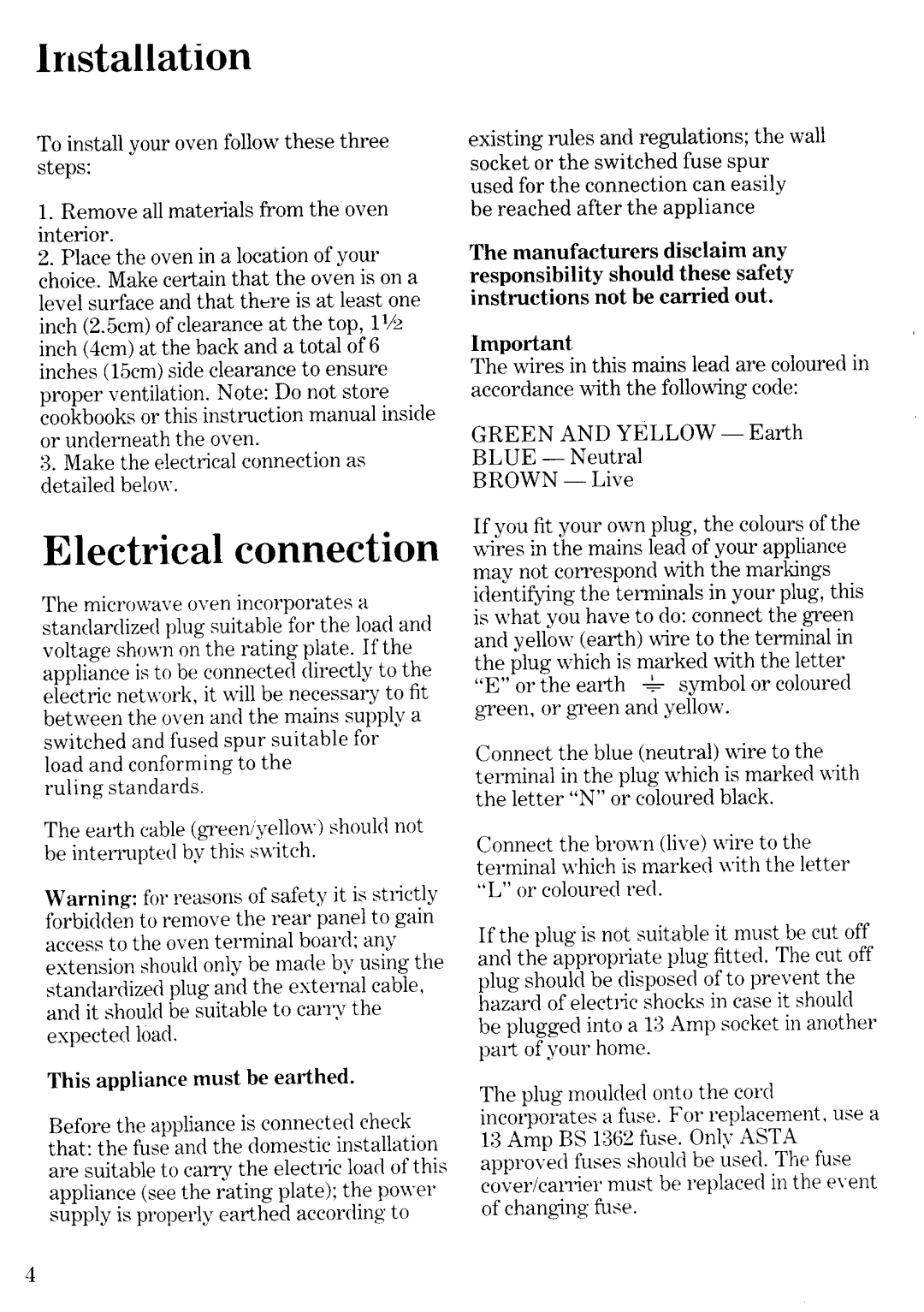 Zanussi MW2732 manual 