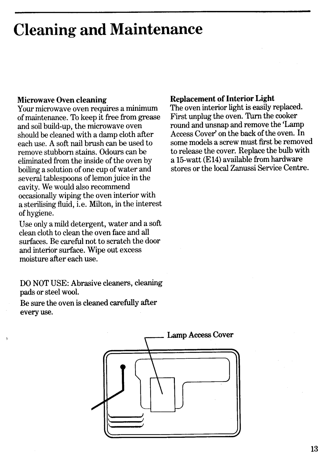 Zanussi MW182, MW282 manual 