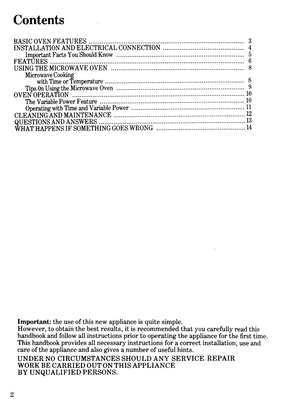 Zanussi MW500 manual 