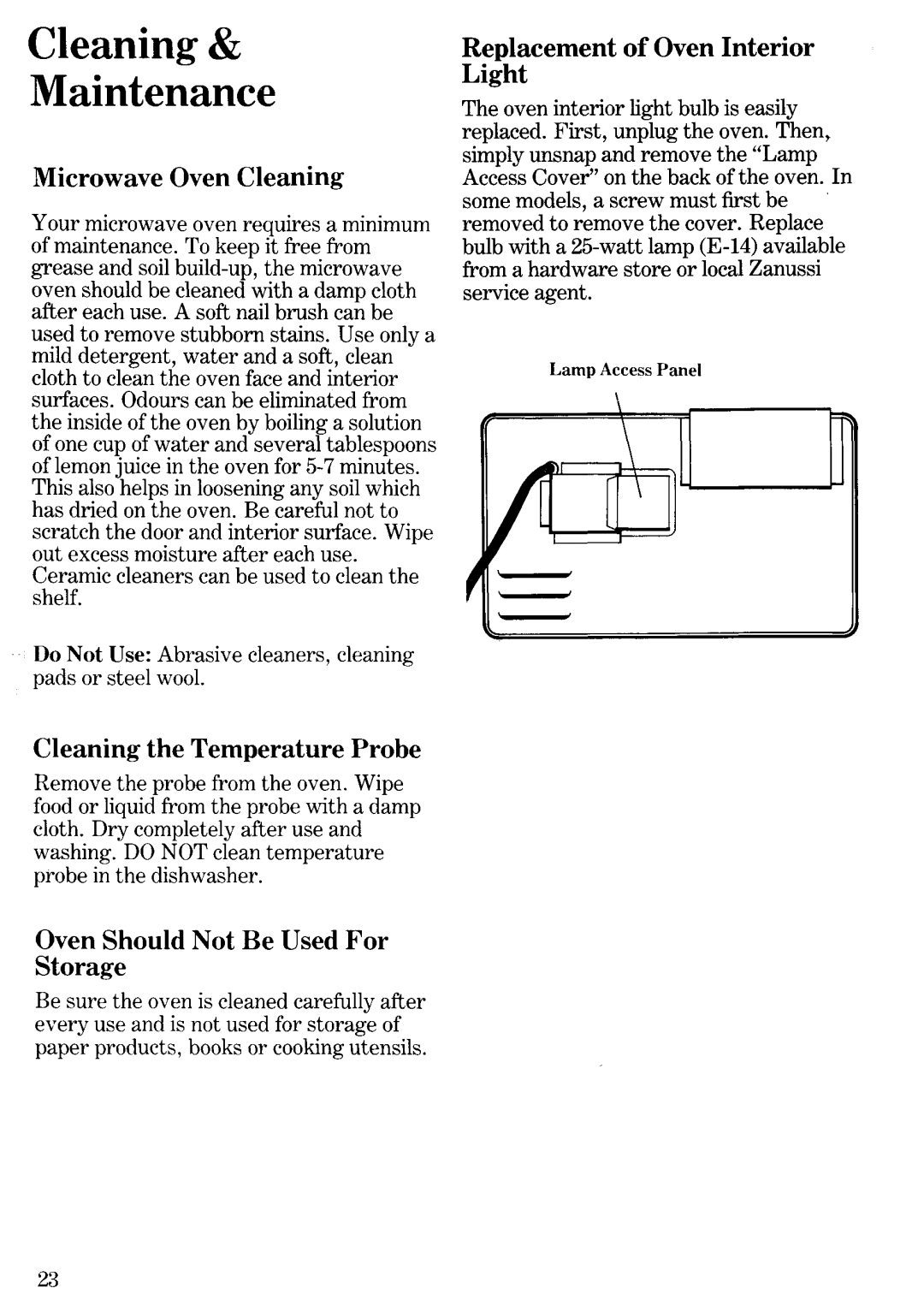 Zanussi MW600 manual 