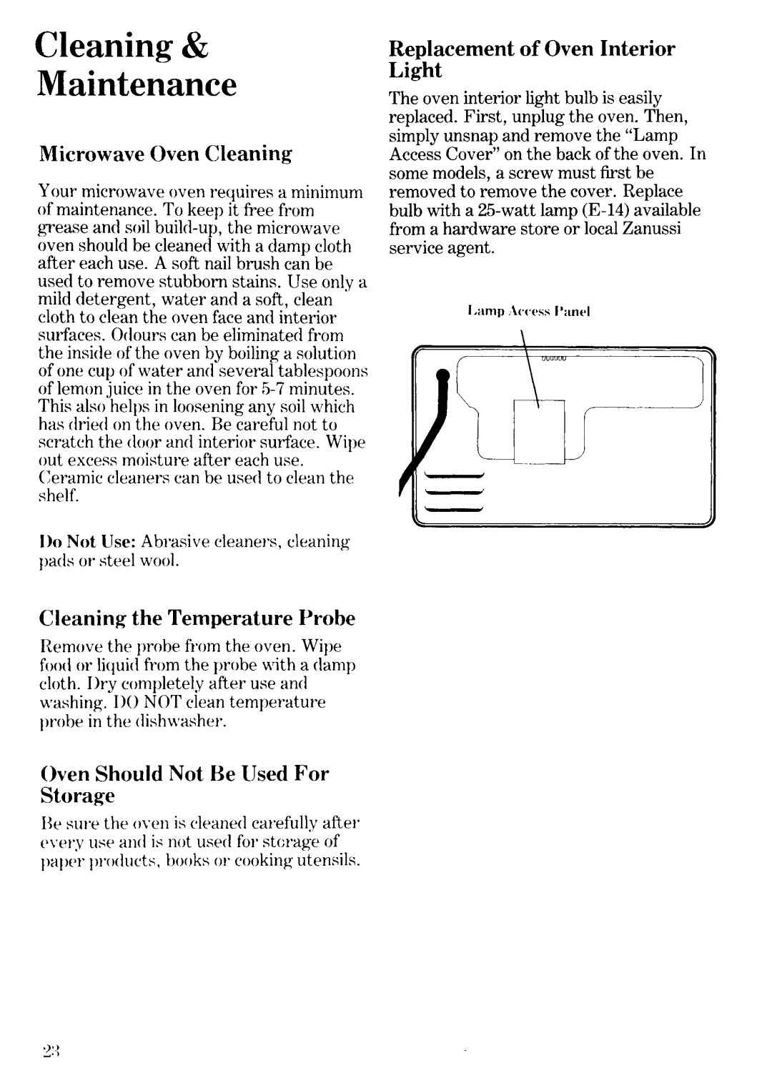 Zanussi MW632 manual 