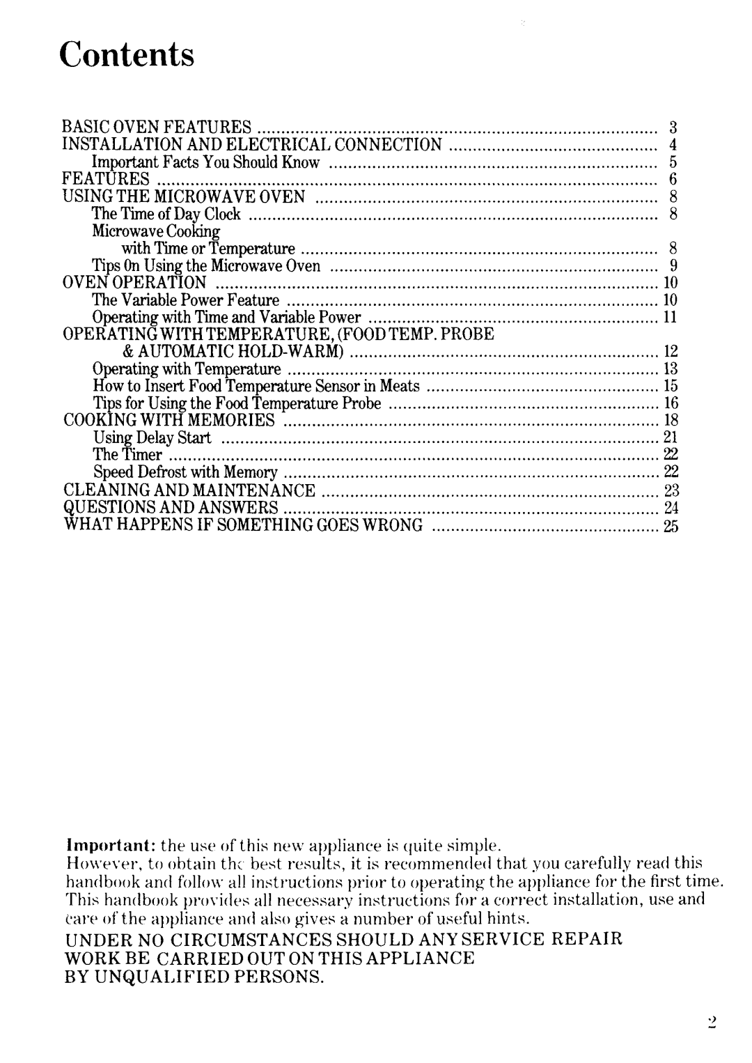 Zanussi MW632 manual 