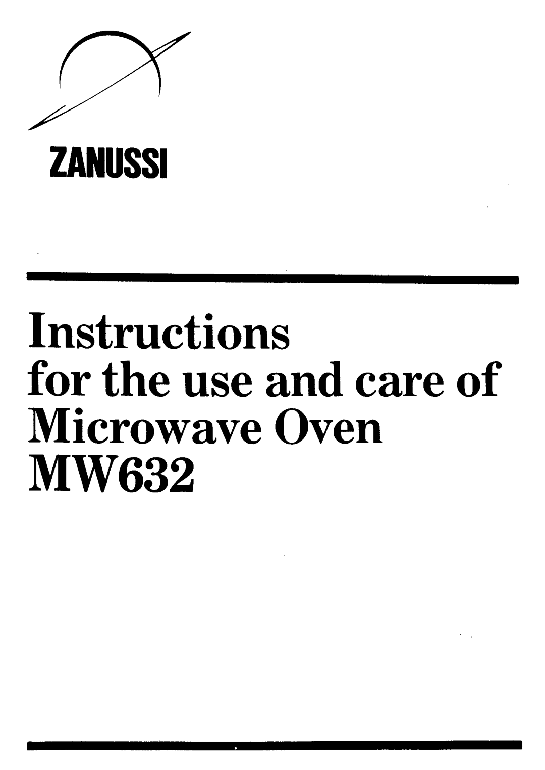 Zanussi MW632 manual 