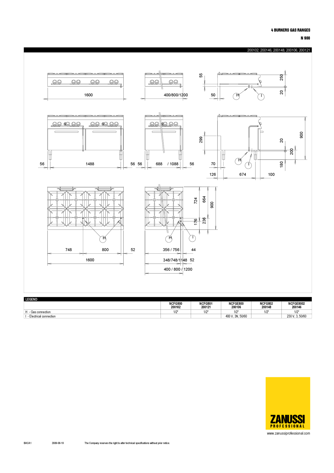 Zanussi NCFG800, NCFG802, NCFG801, 200148, 200121, 200146, 200106, 200102 dimensions NCFGE8002 