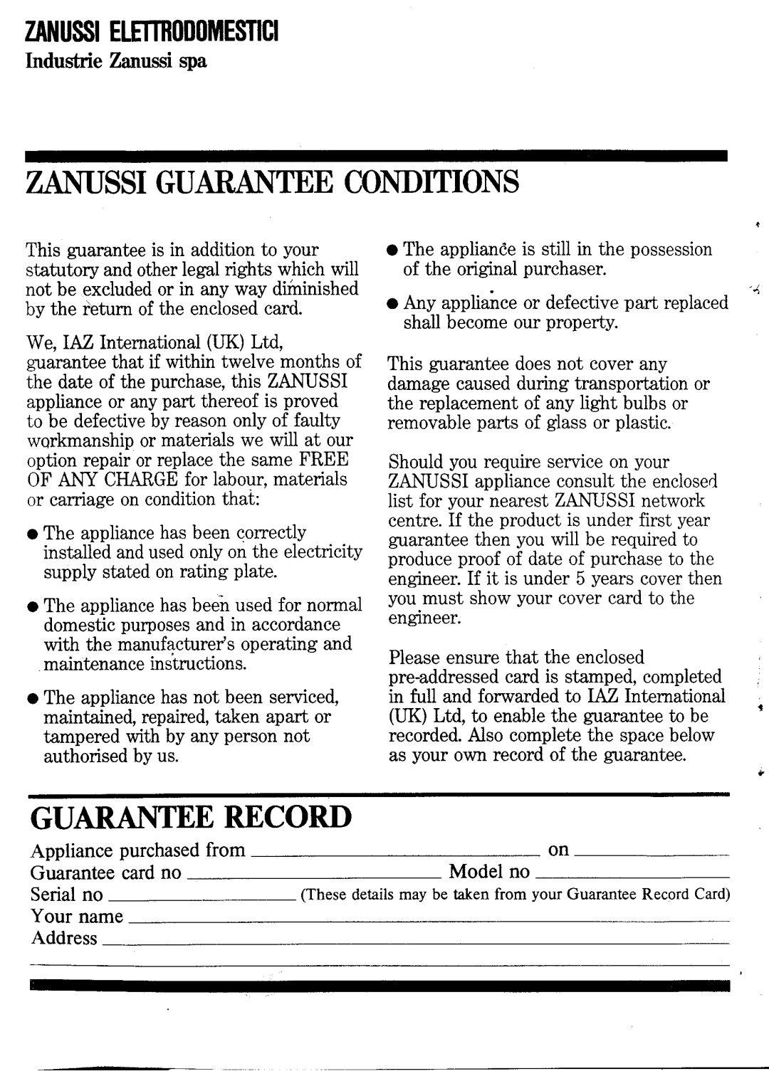 Zanussi Z1142 TR, PLB2400, ZB1421 T manual 