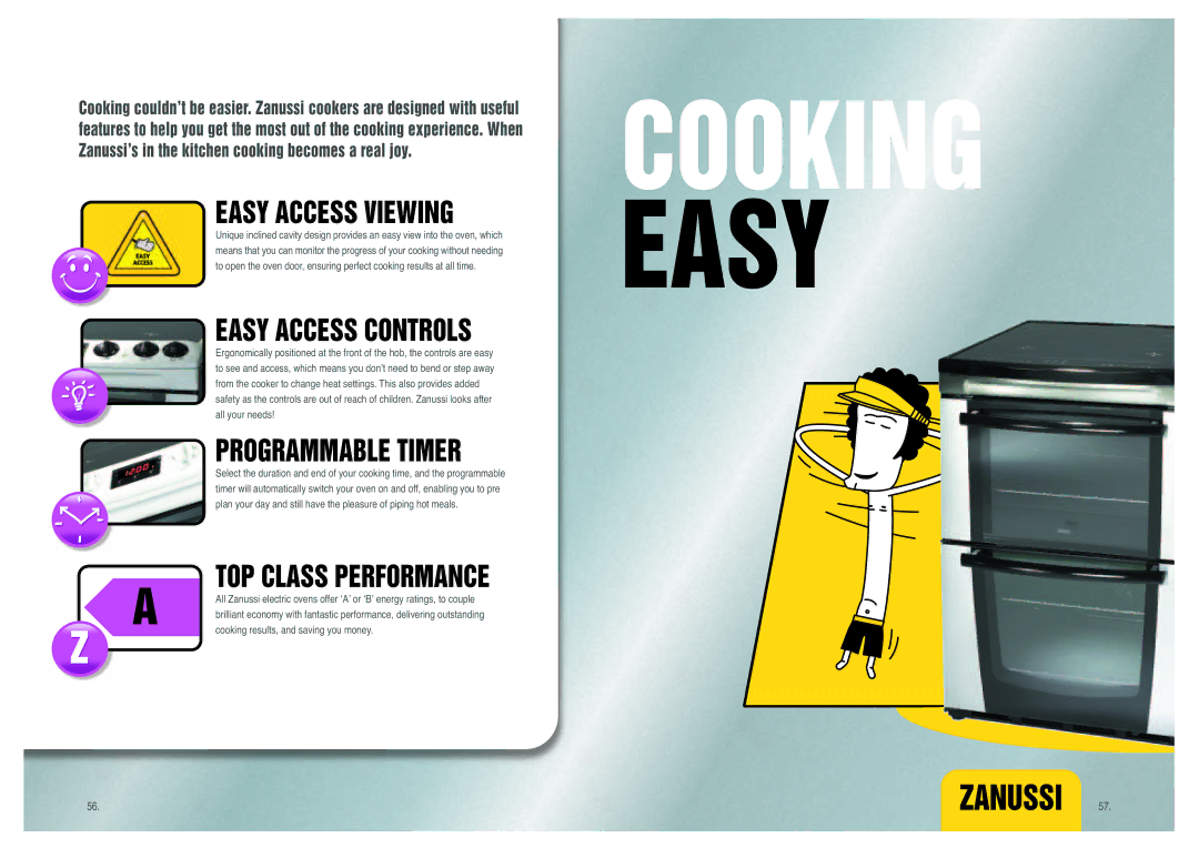 Zanussi Range Cookers manual Cooking Easy 