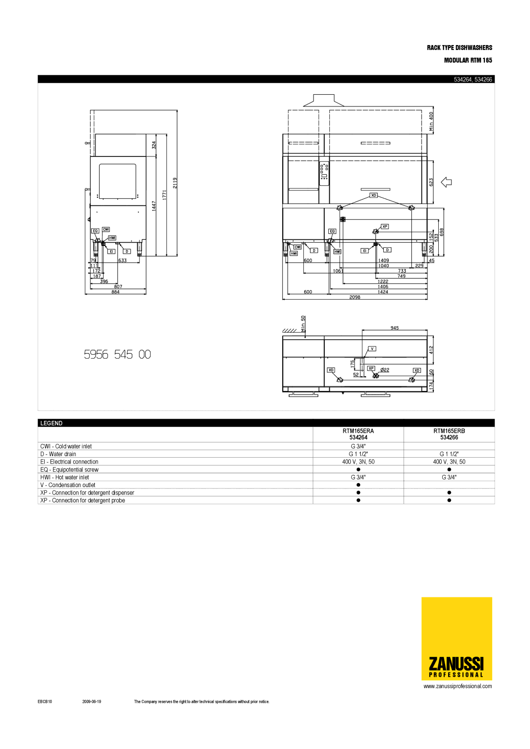 Zanussi RTM165ERA, RTM165ELB, RTM165ELA, RTM165ERB, 534265, 534267 dimensions Zanussi, 534264 534266 