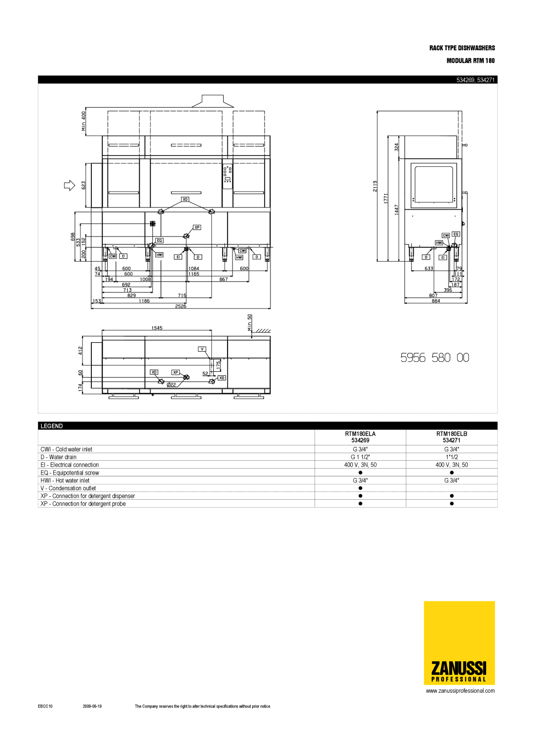 Zanussi 534268, RTM180ERB, RTM180ELB, RTM180ELA, RTM180ERA, 534271, 534270 dimensions 534269 