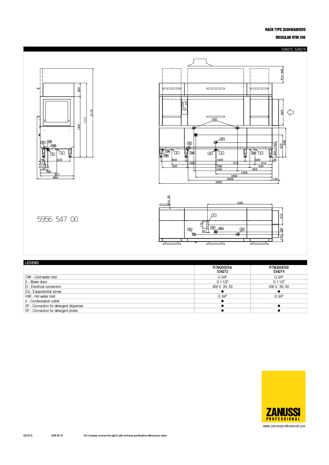 Zanussi RTM200ERB, RTM200ELB, RTM200ELA, RTM200ERA, 534275, 534273 dimensions Zanussi, 534272 534274 