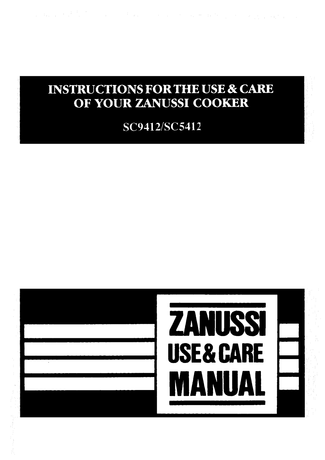 Zanussi SC5412, SC9412 manual 