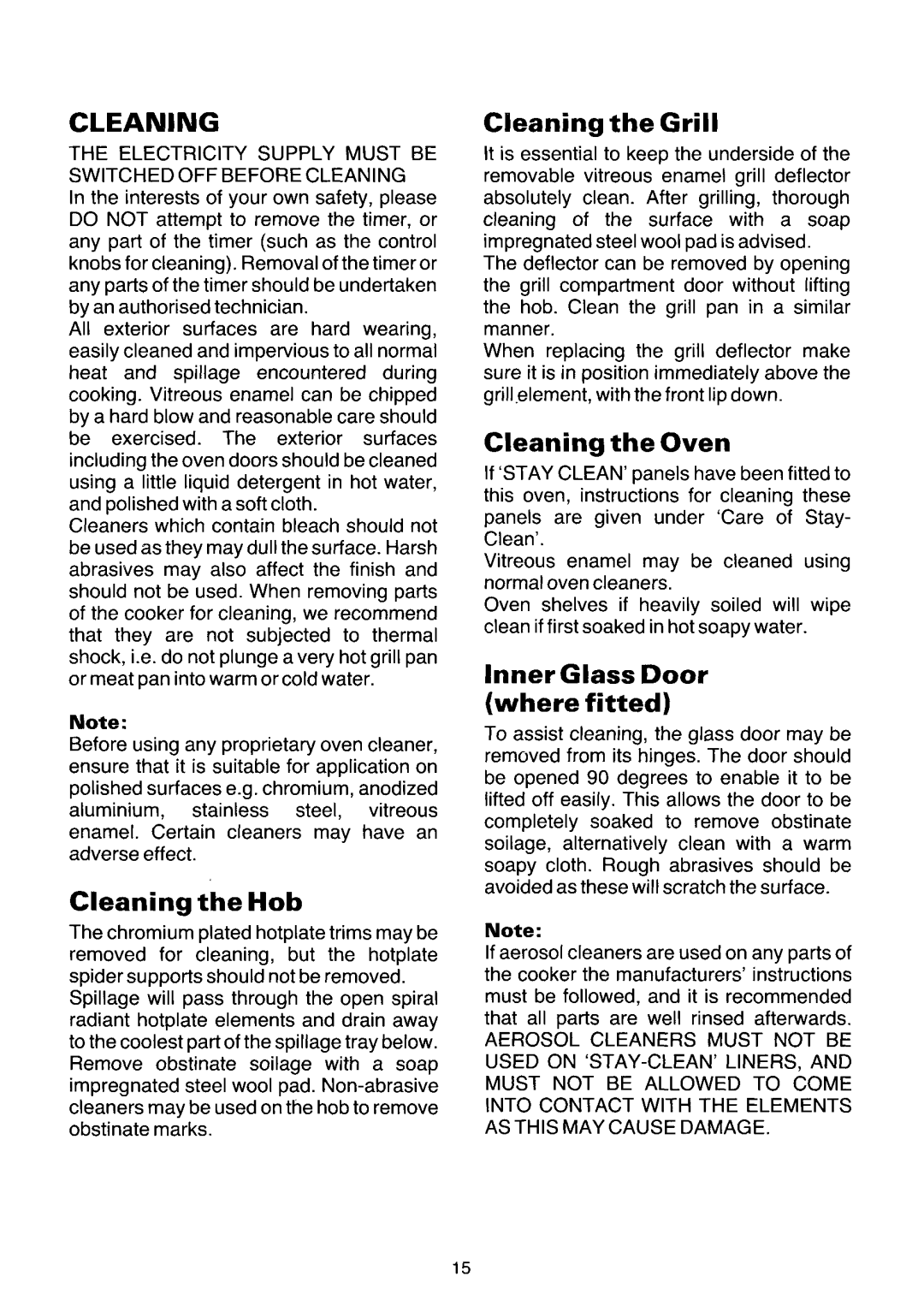 Zanussi SC5412, SC9412 manual 