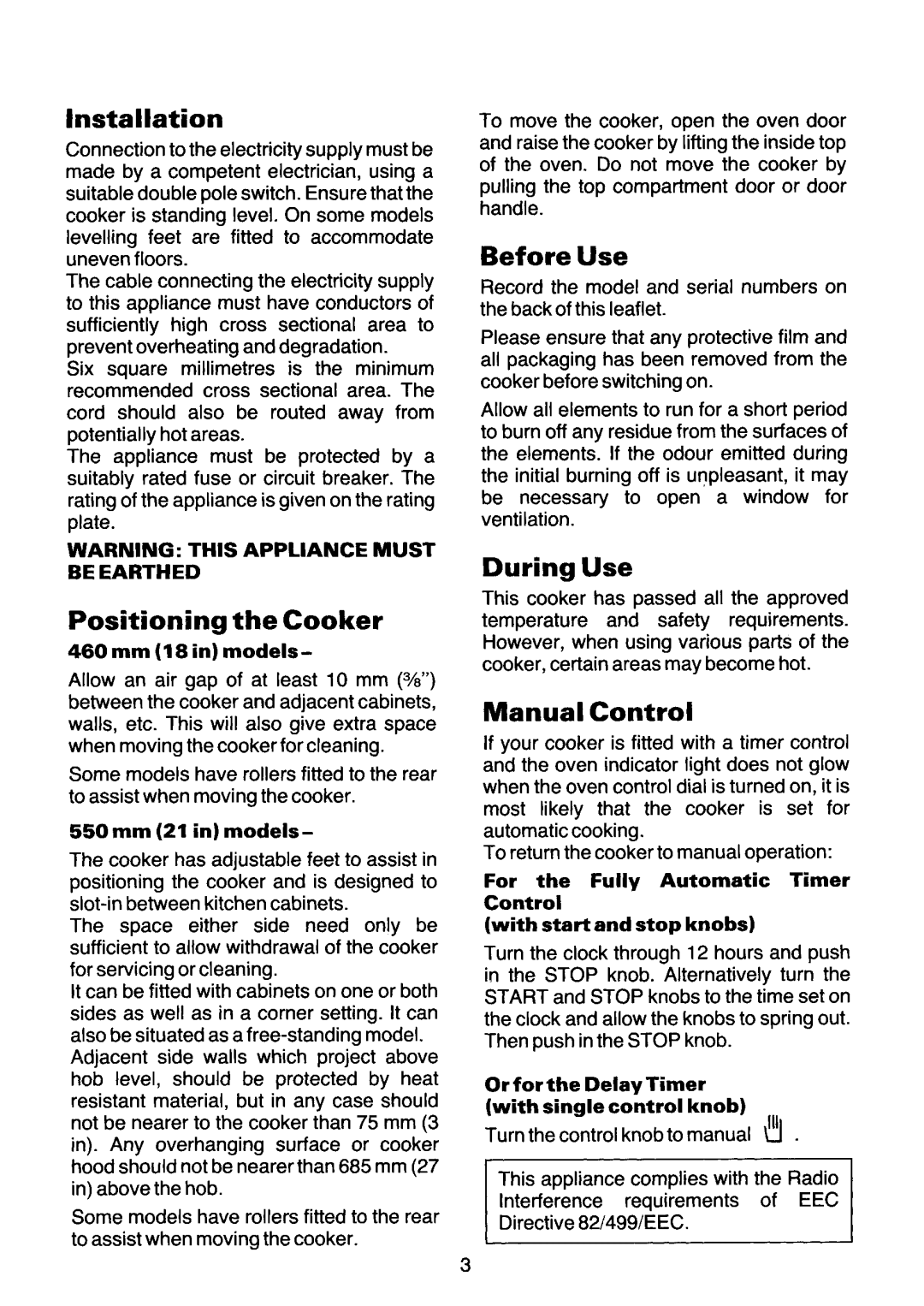 Zanussi SC5412, SC9412 manual 