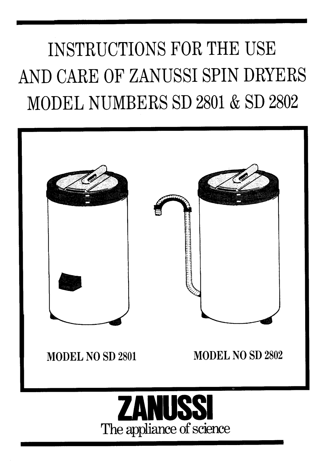 Zanussi SD 2802, SD 2801 manual 