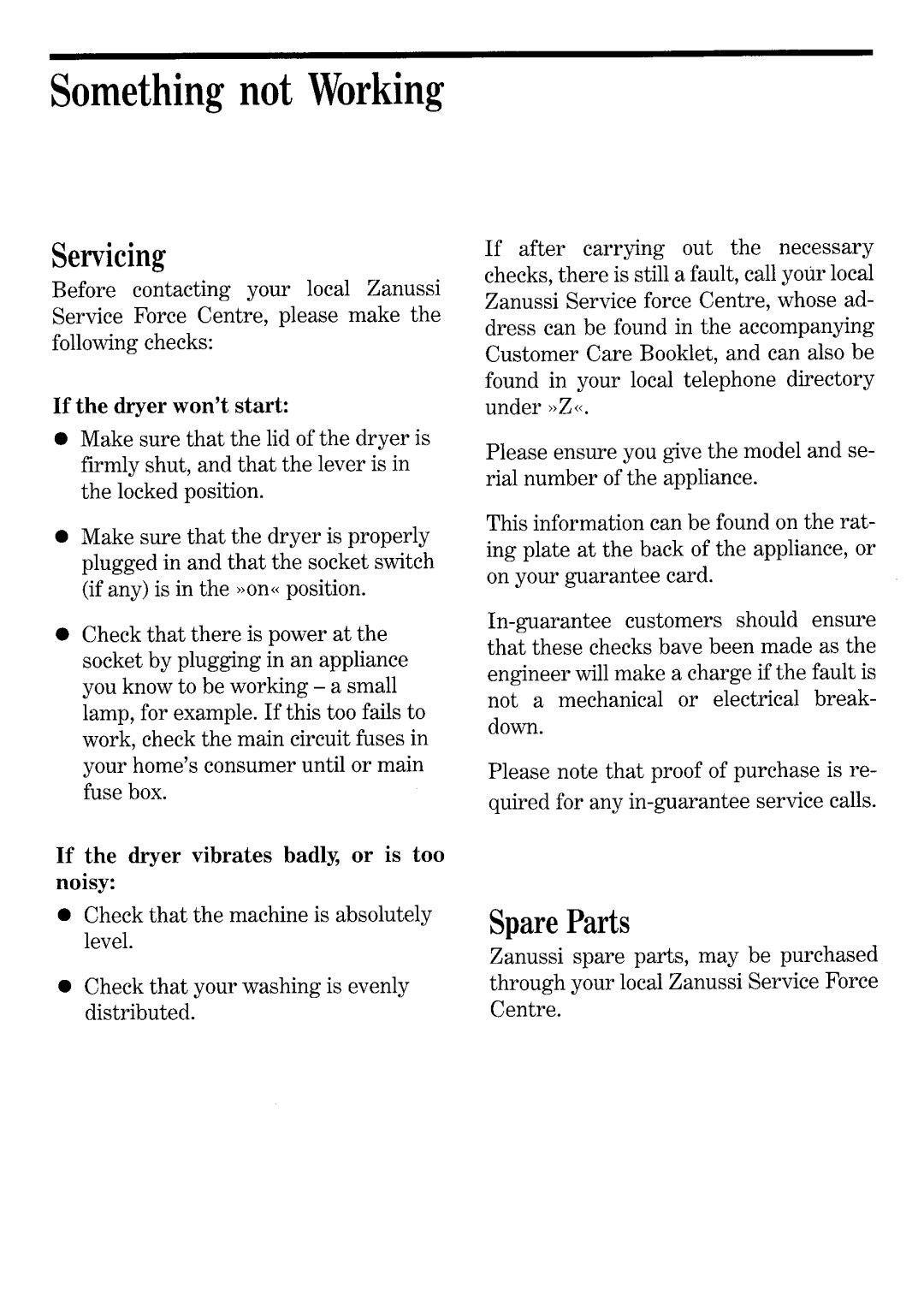 Zanussi SD 2802, SD 2801 manual 