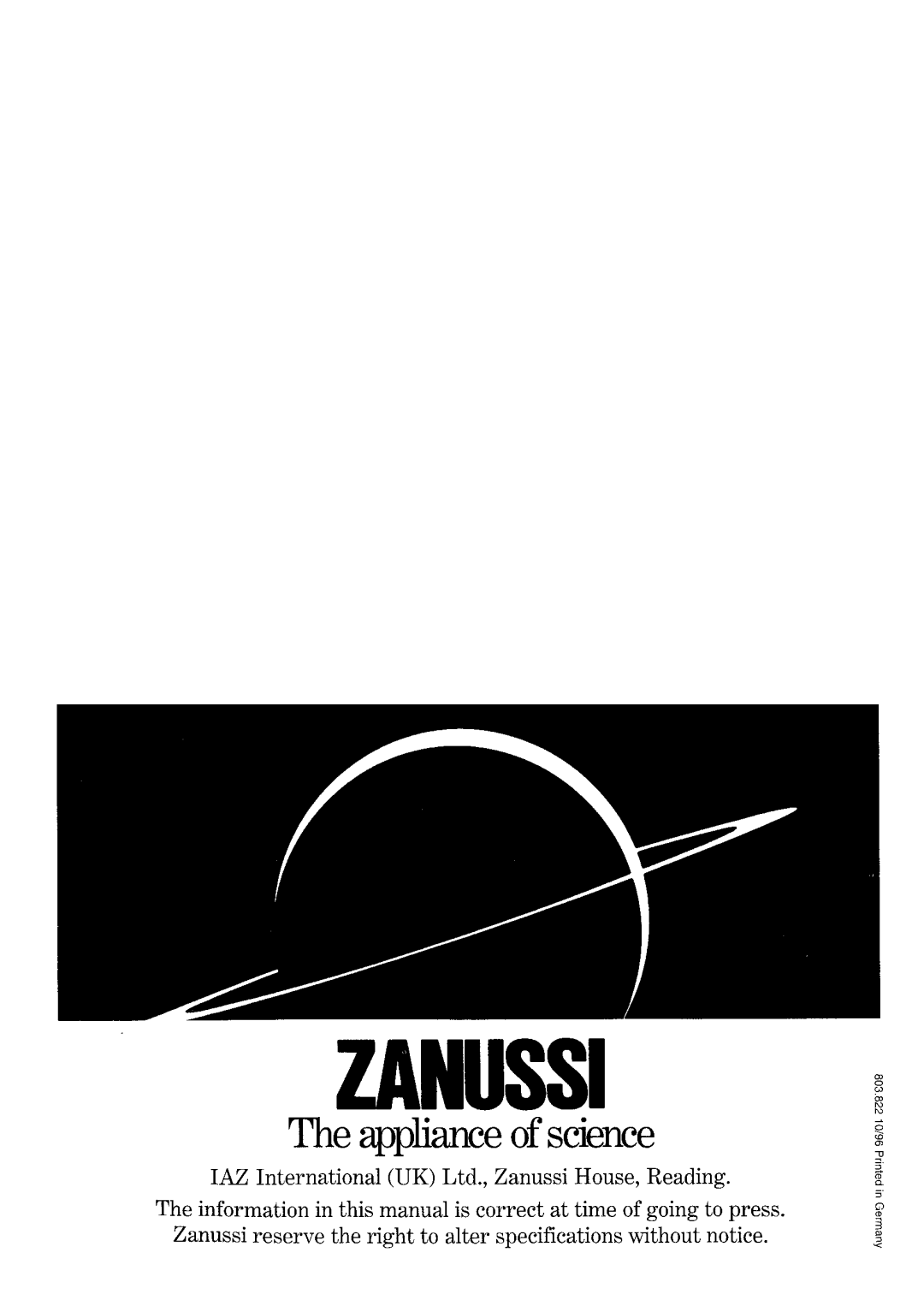 Zanussi SD 2801, SD 2802 manual 