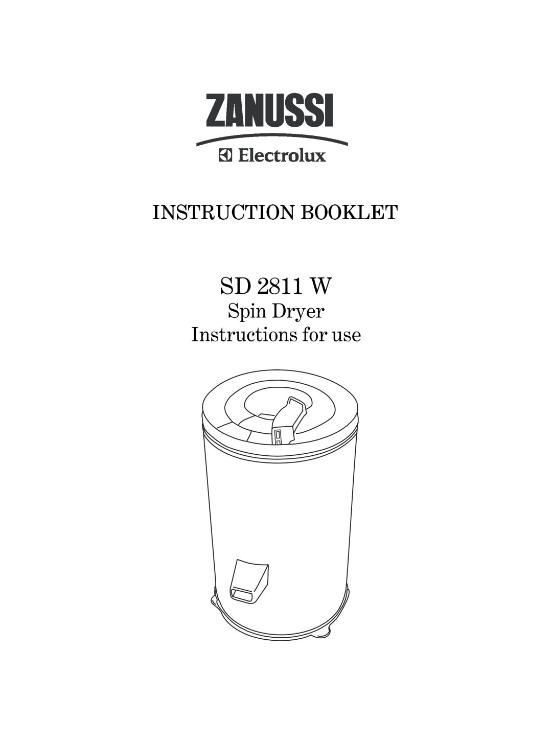 Zanussi SD 2811 W manual Instruction Booklet, Washer-Dryer 