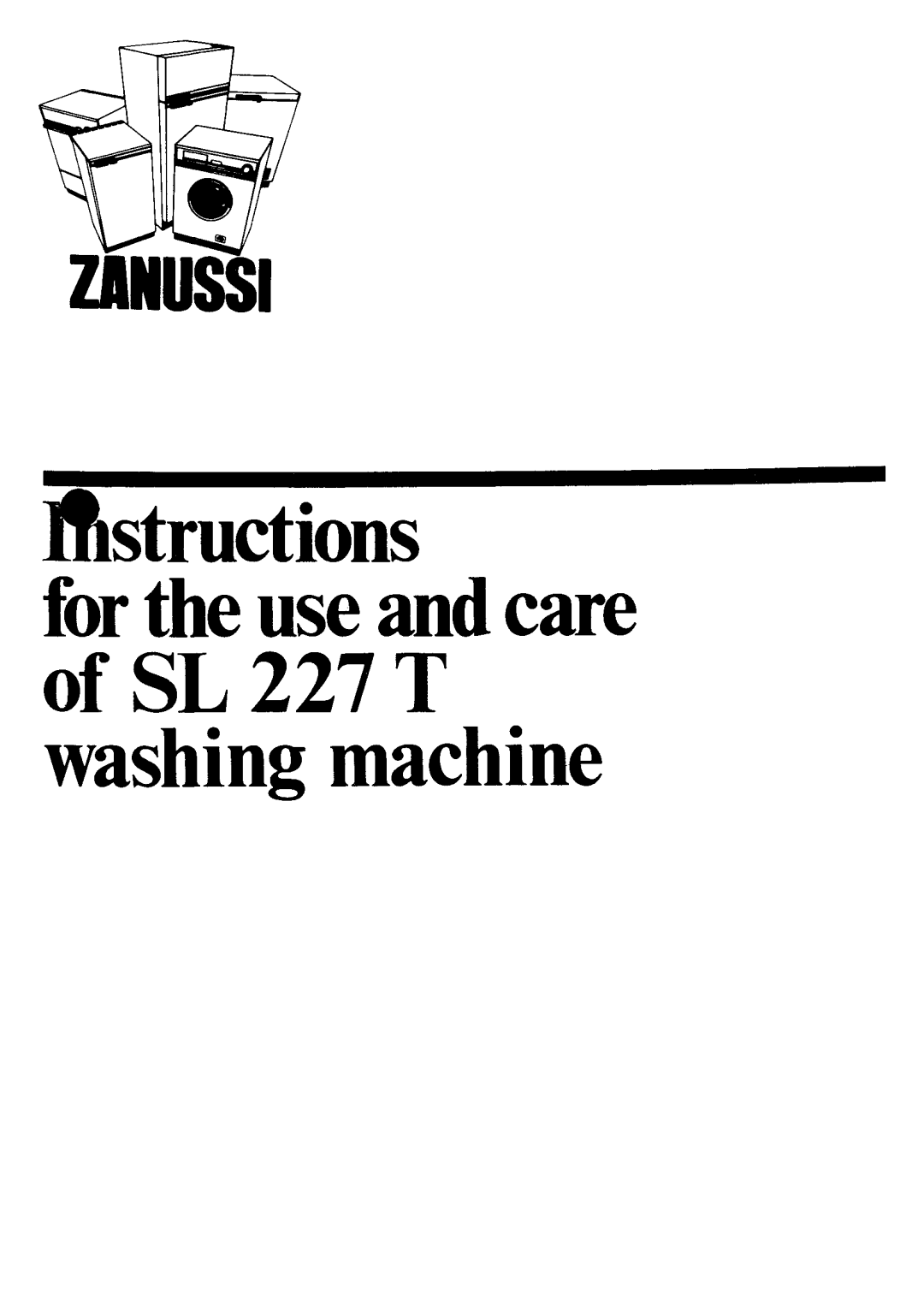 Zanussi SL 227 T manual 