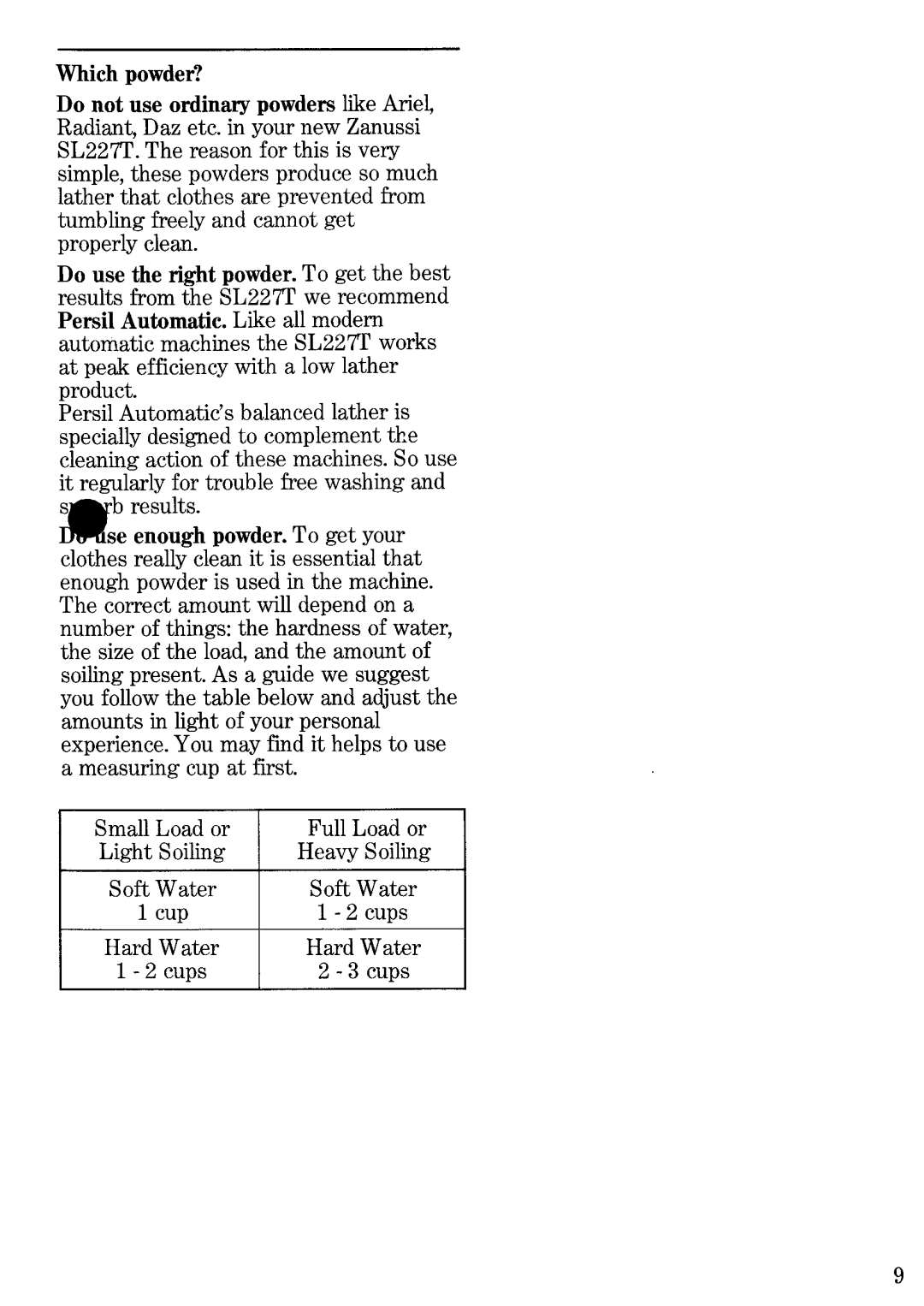 Zanussi SL 227 T manual 