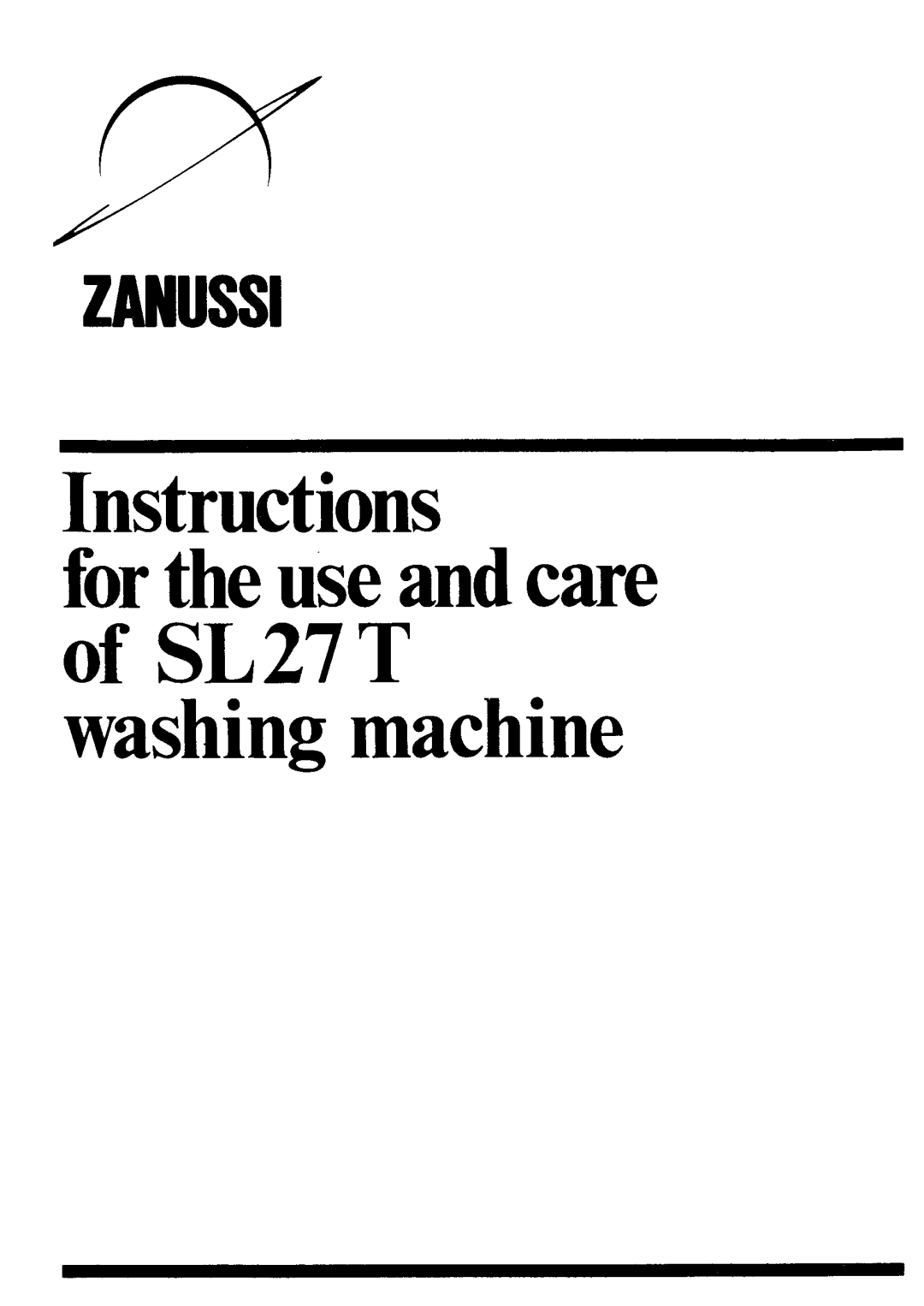 Zanussi SL 27 T manual 