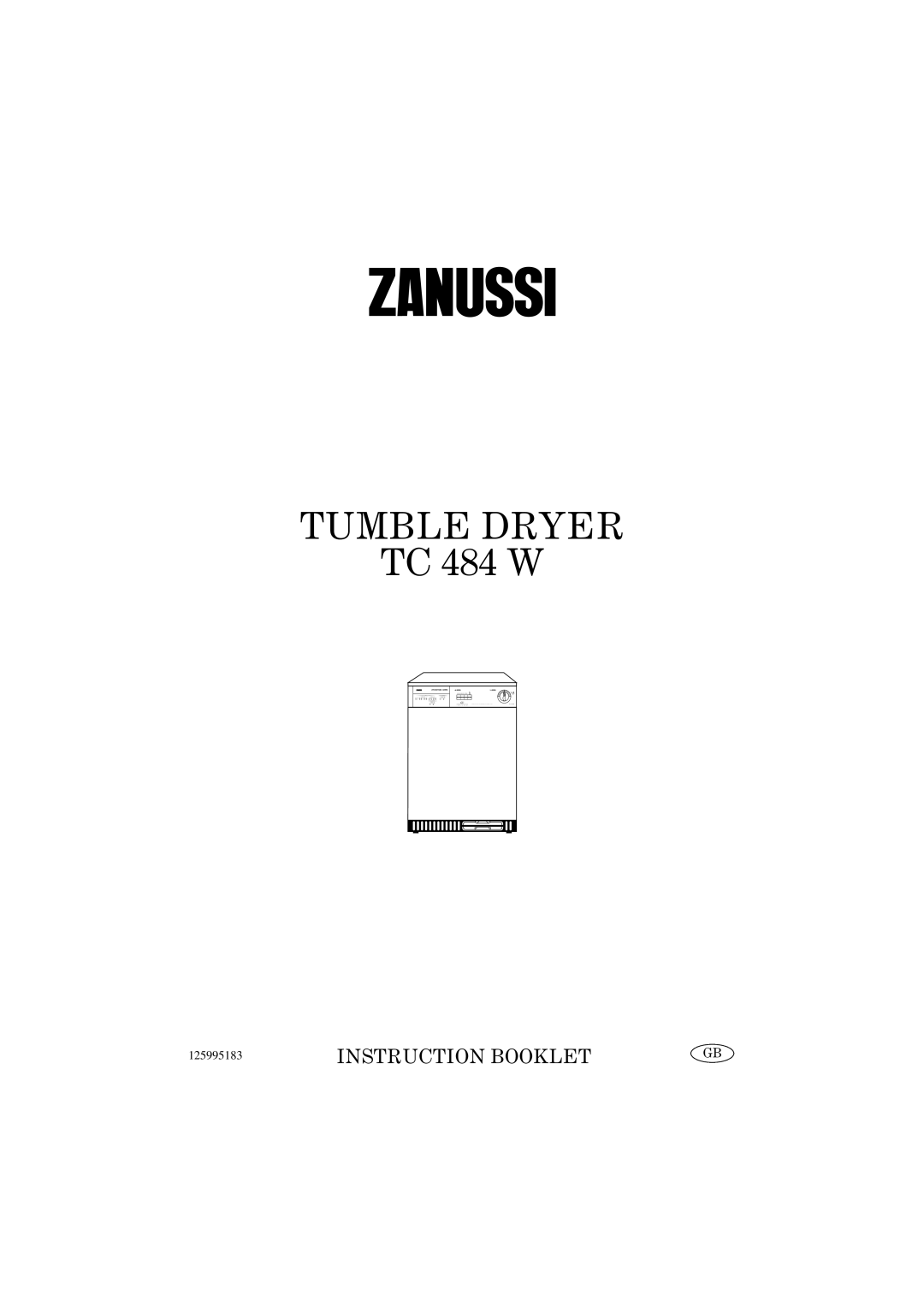 Zanussi TC 484 W manual Tumble Dryer 