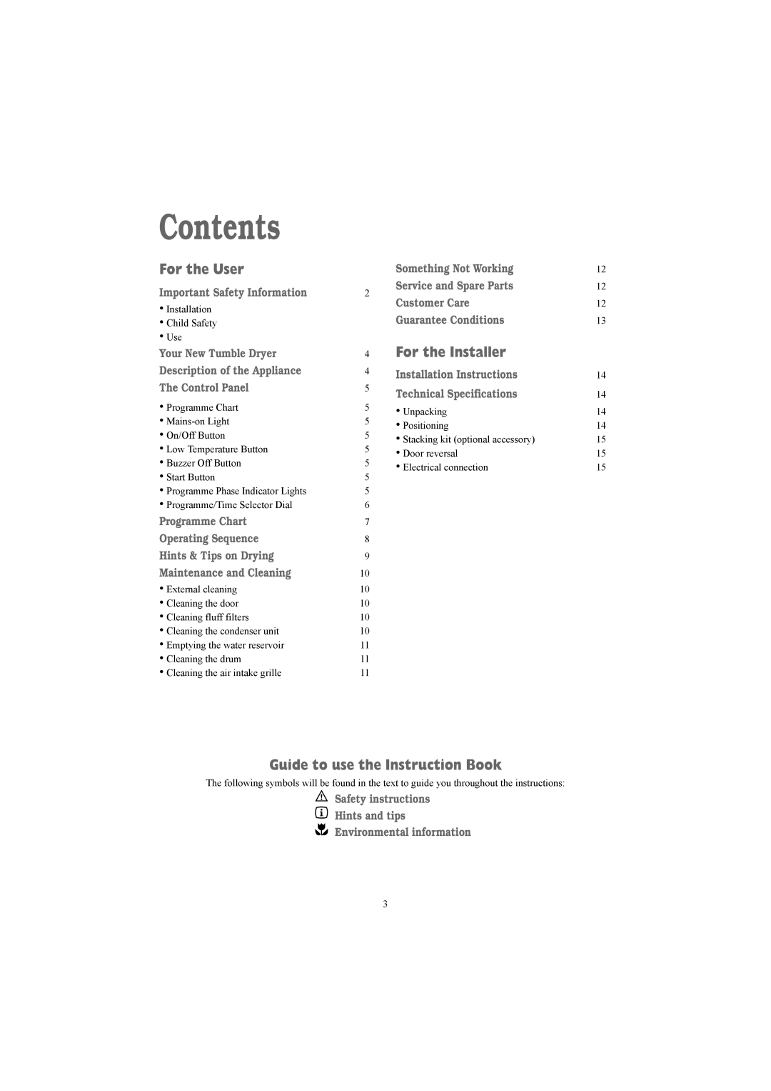 Zanussi TCE 7124 W manual Contents 