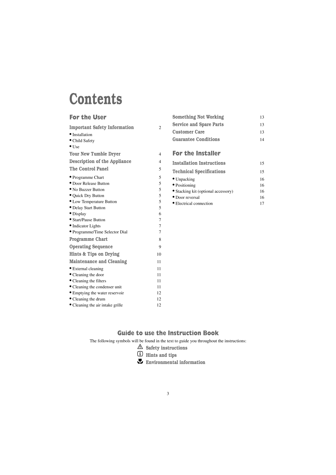 Zanussi TCE 7276 W manual Contents 