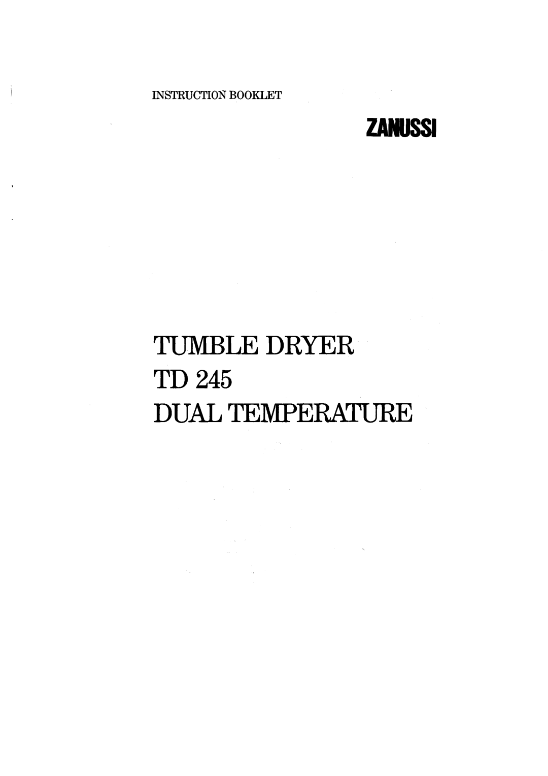 Zanussi TD245 manual 