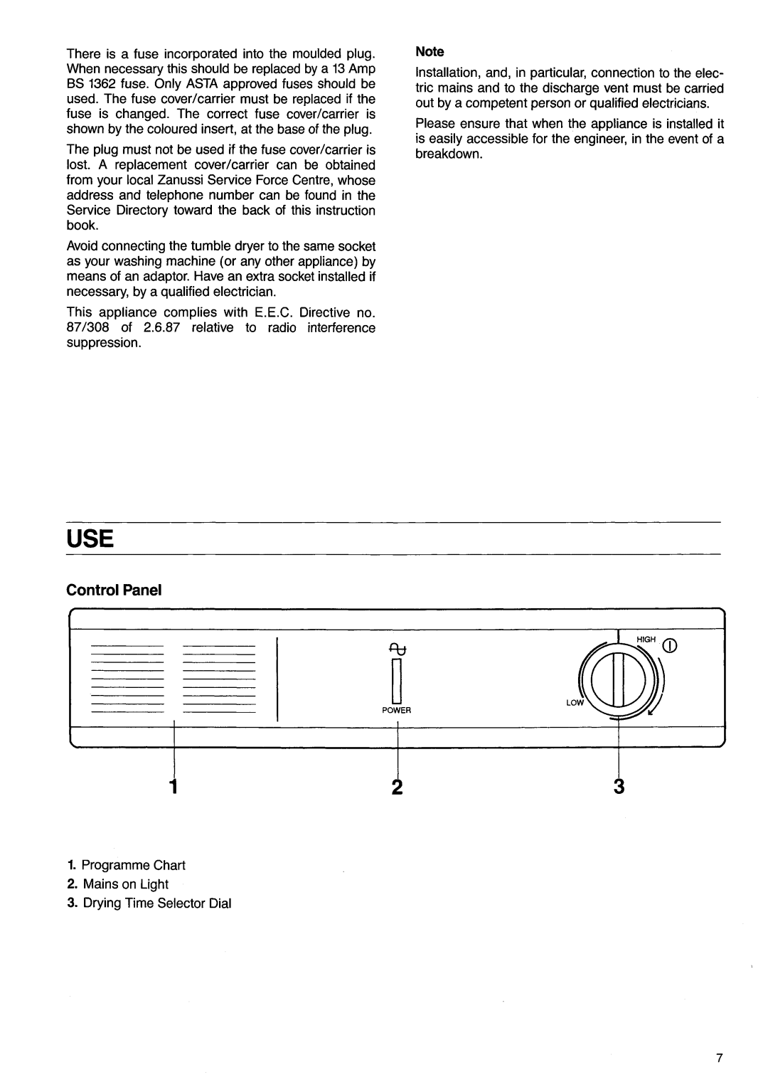 Zanussi TD245 manual 