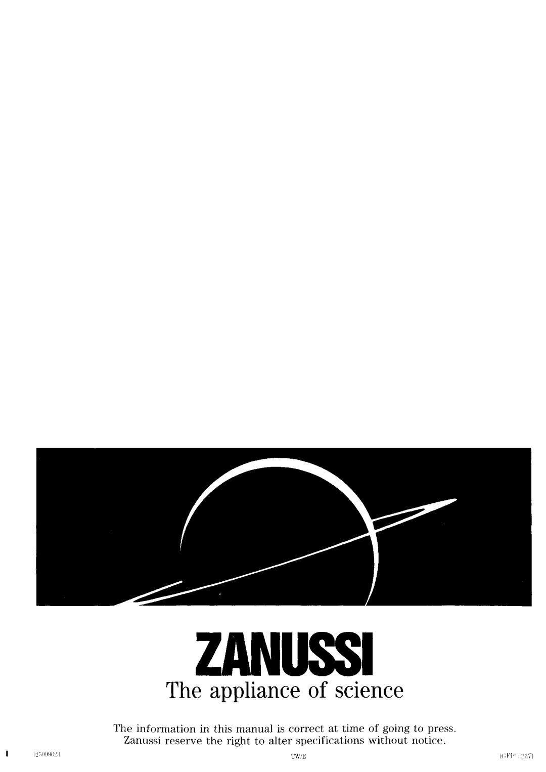 Zanussi TD250 manual 