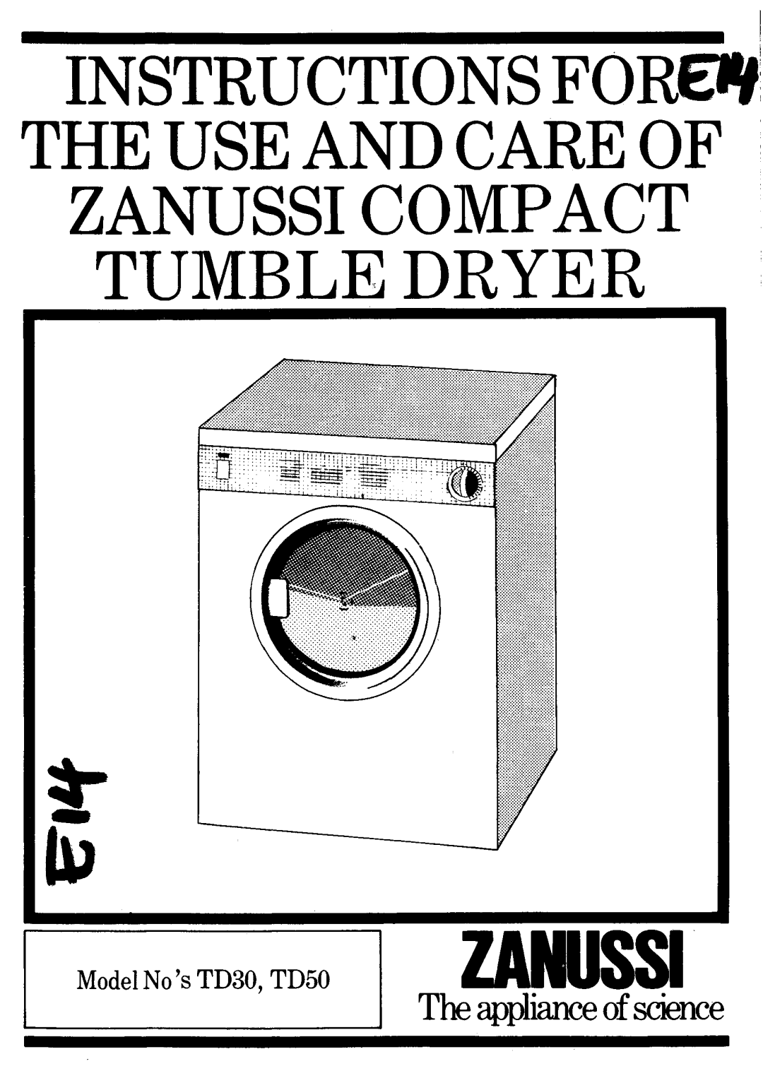 Zanussi TD30, TD50 manual 