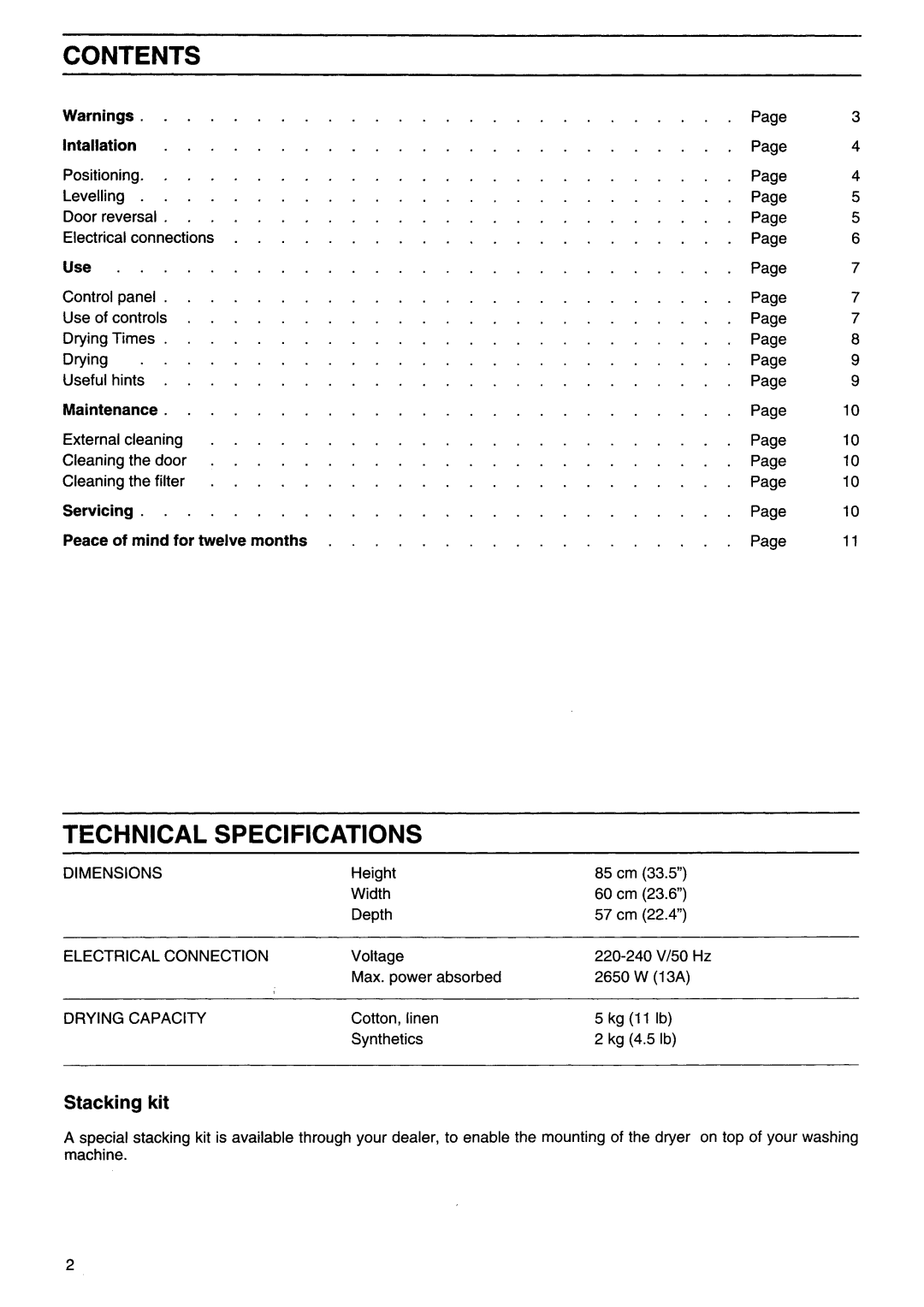 Zanussi TD526 manual 