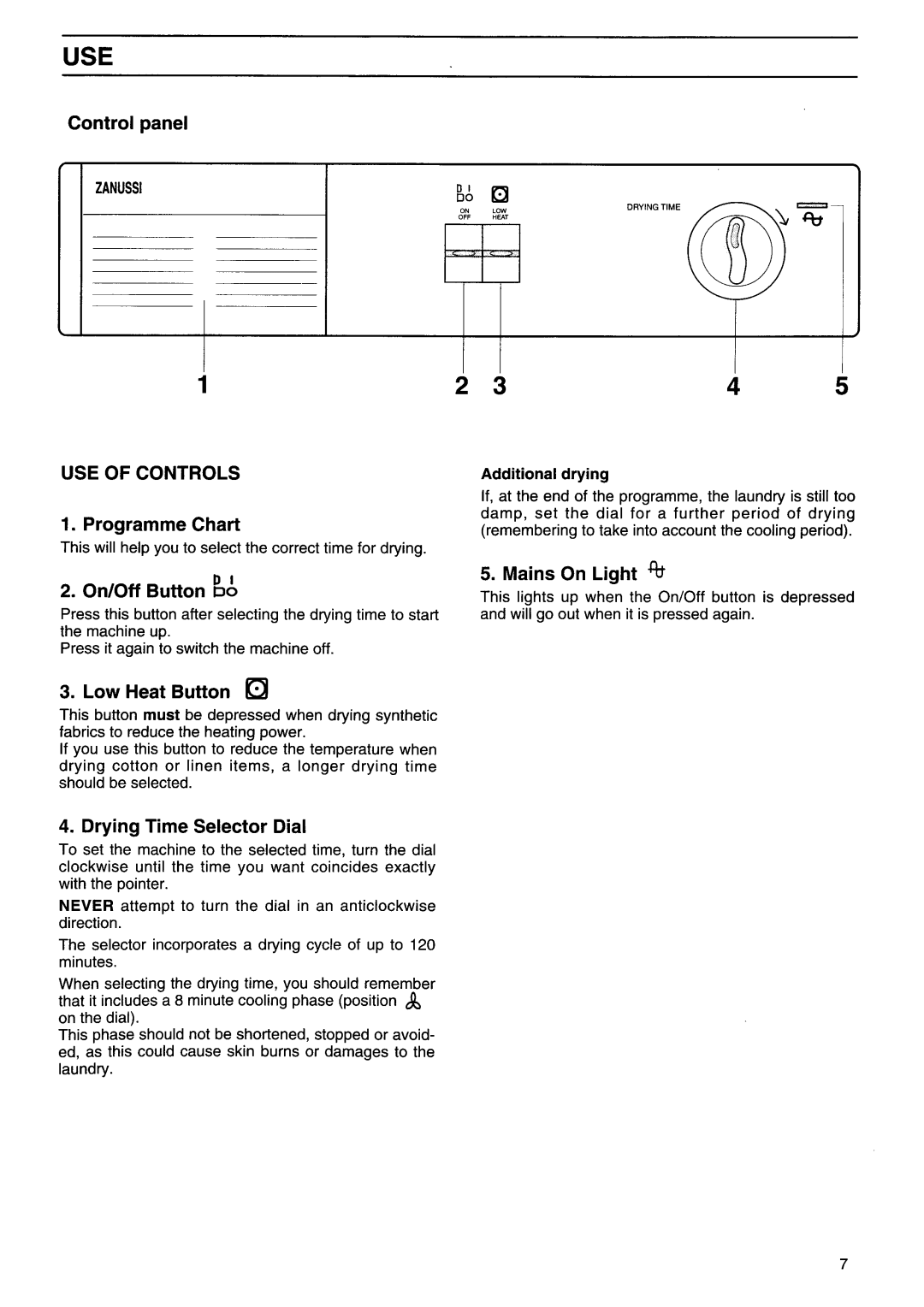 Zanussi TD526 manual 