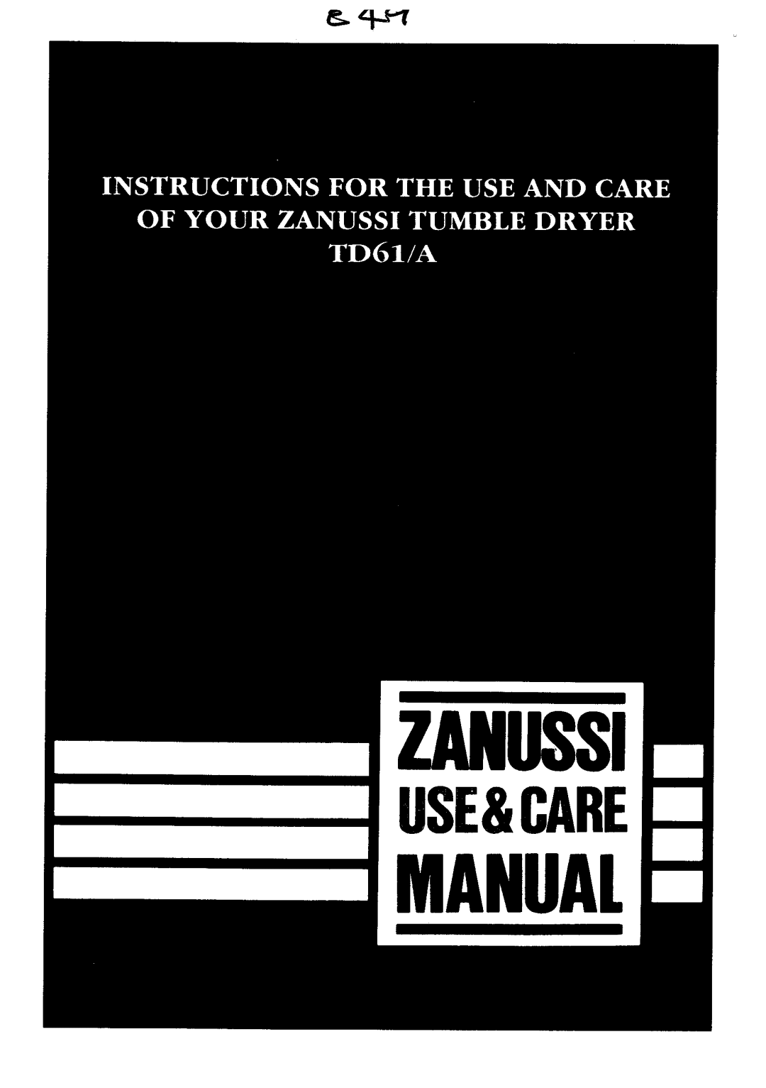 Zanussi TD61/A manual 