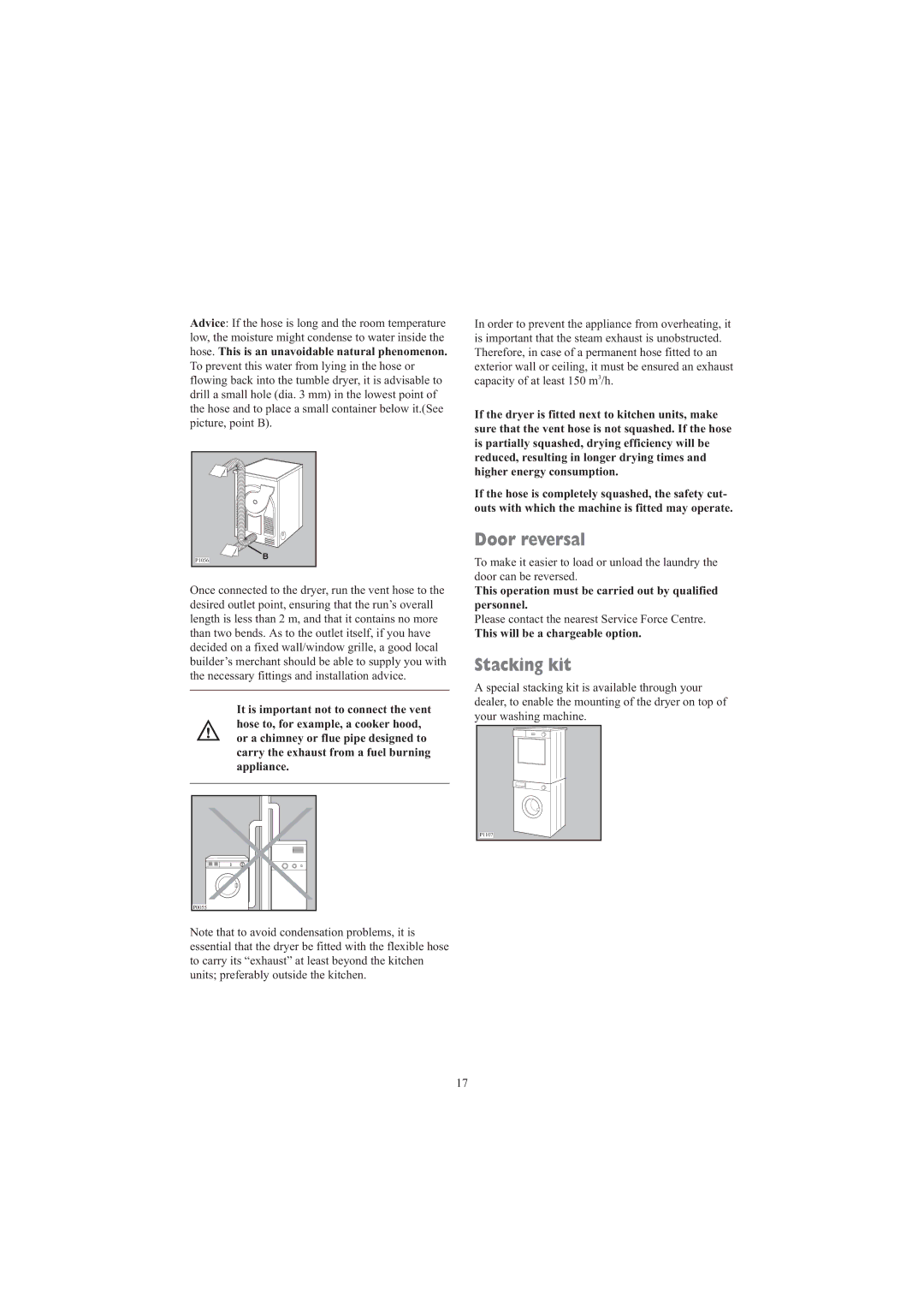 Zanussi TDE 4235 W manual Door reversal, Stacking kit 