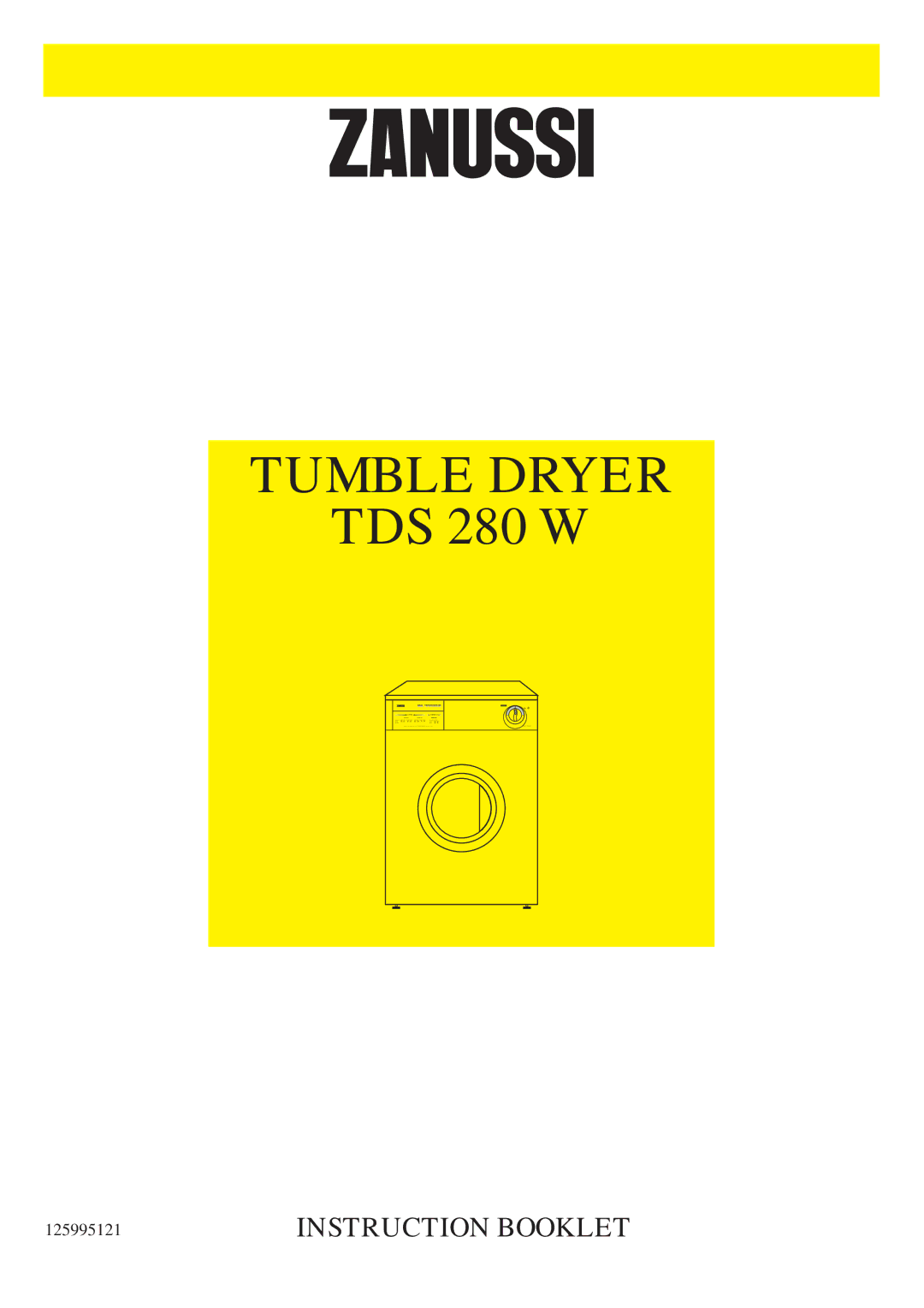 Zanussi TDS 280 W manual Tumble Dryer 