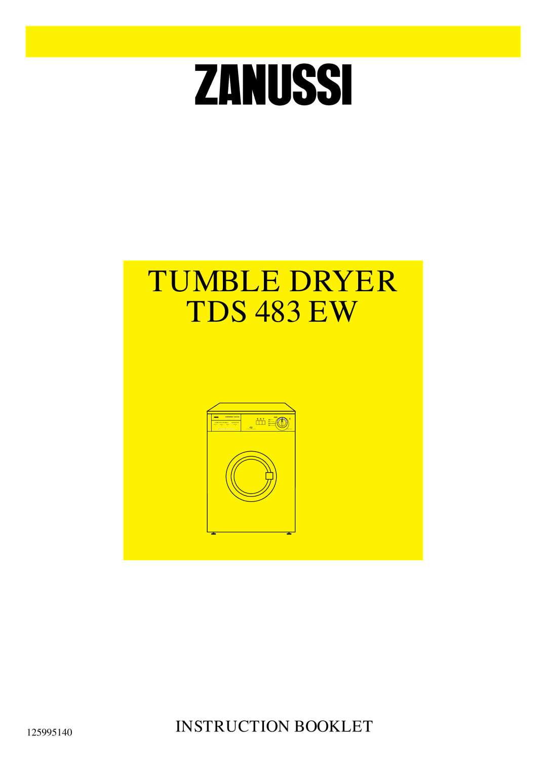 Zanussi TDS 483 EW manual Tumble Dryer 