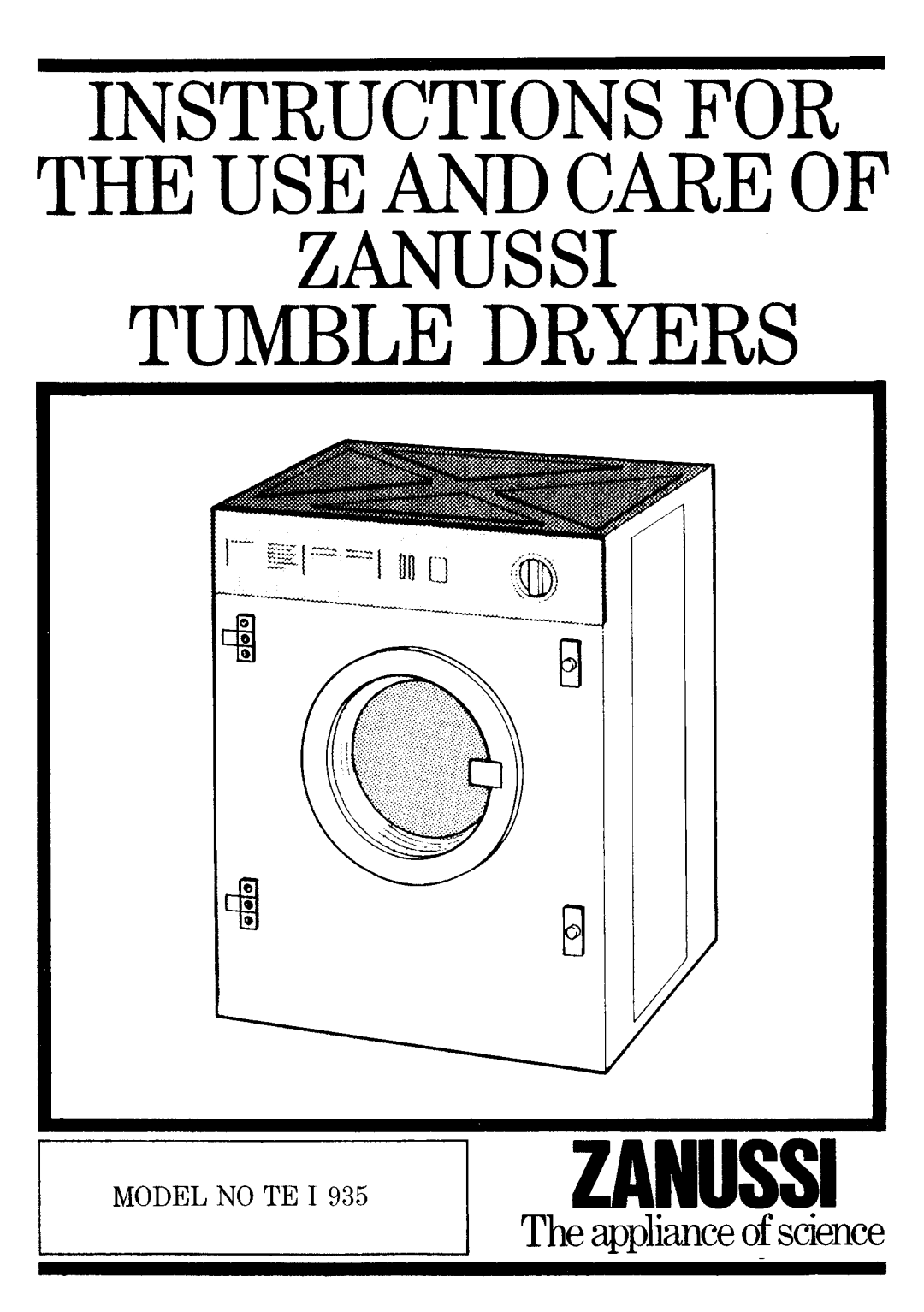 Zanussi TEi935 manual 