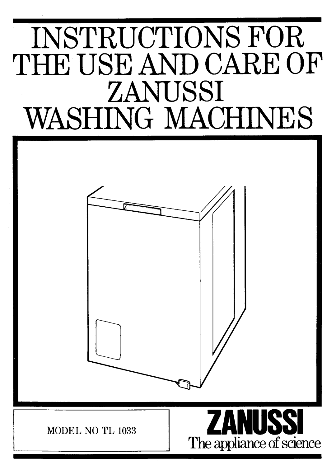 Zanussi TL1033 manual 