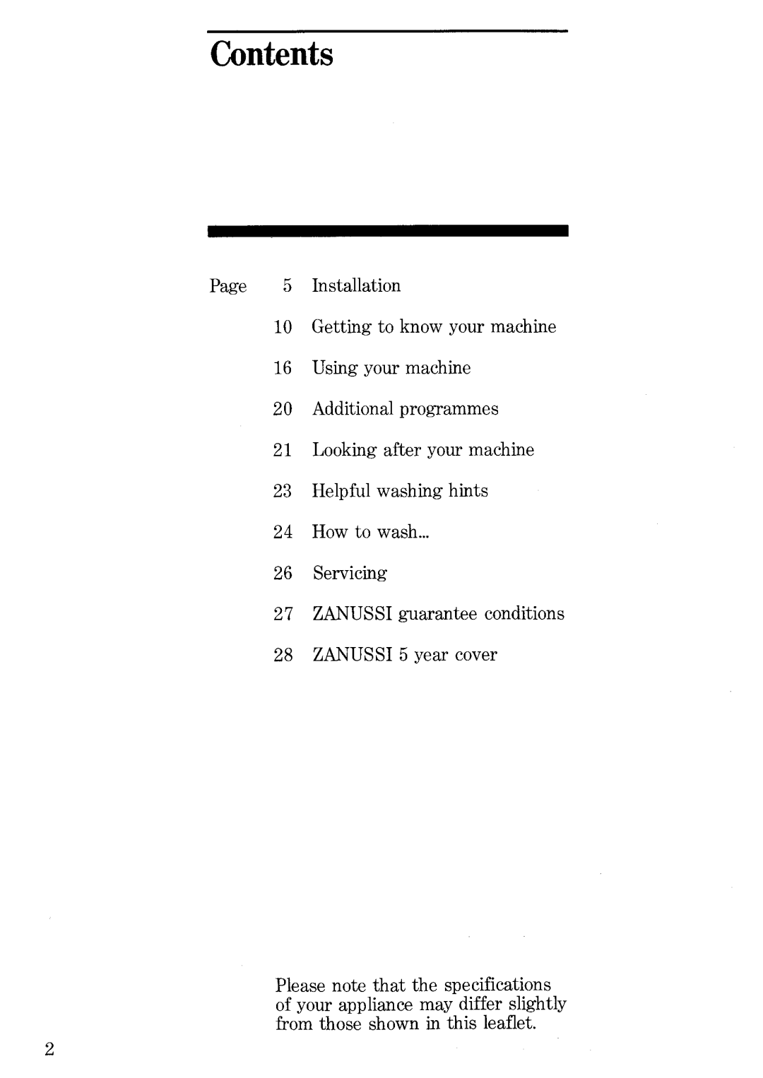 Zanussi TL1033 manual 