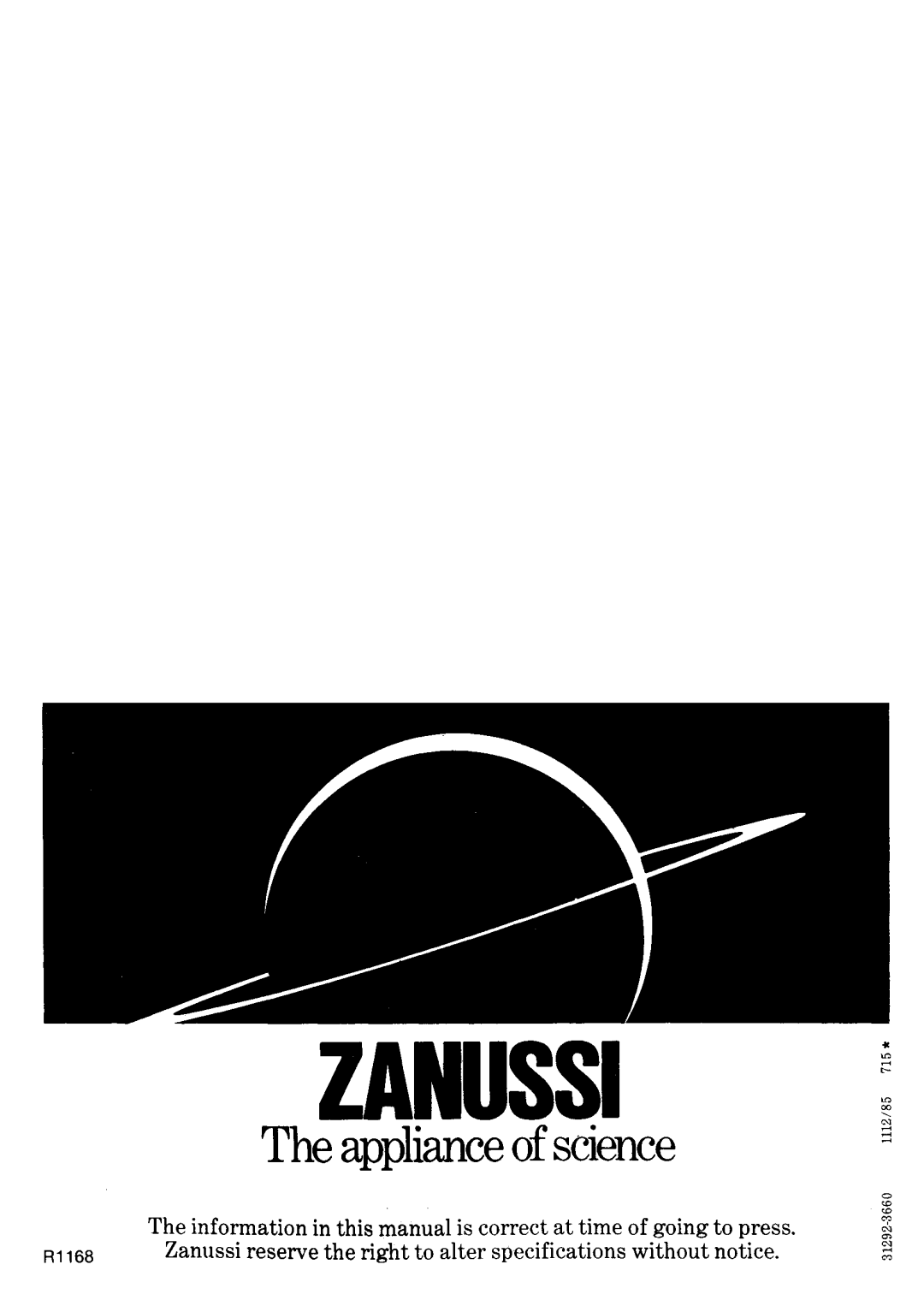 Zanussi TL1033 manual 