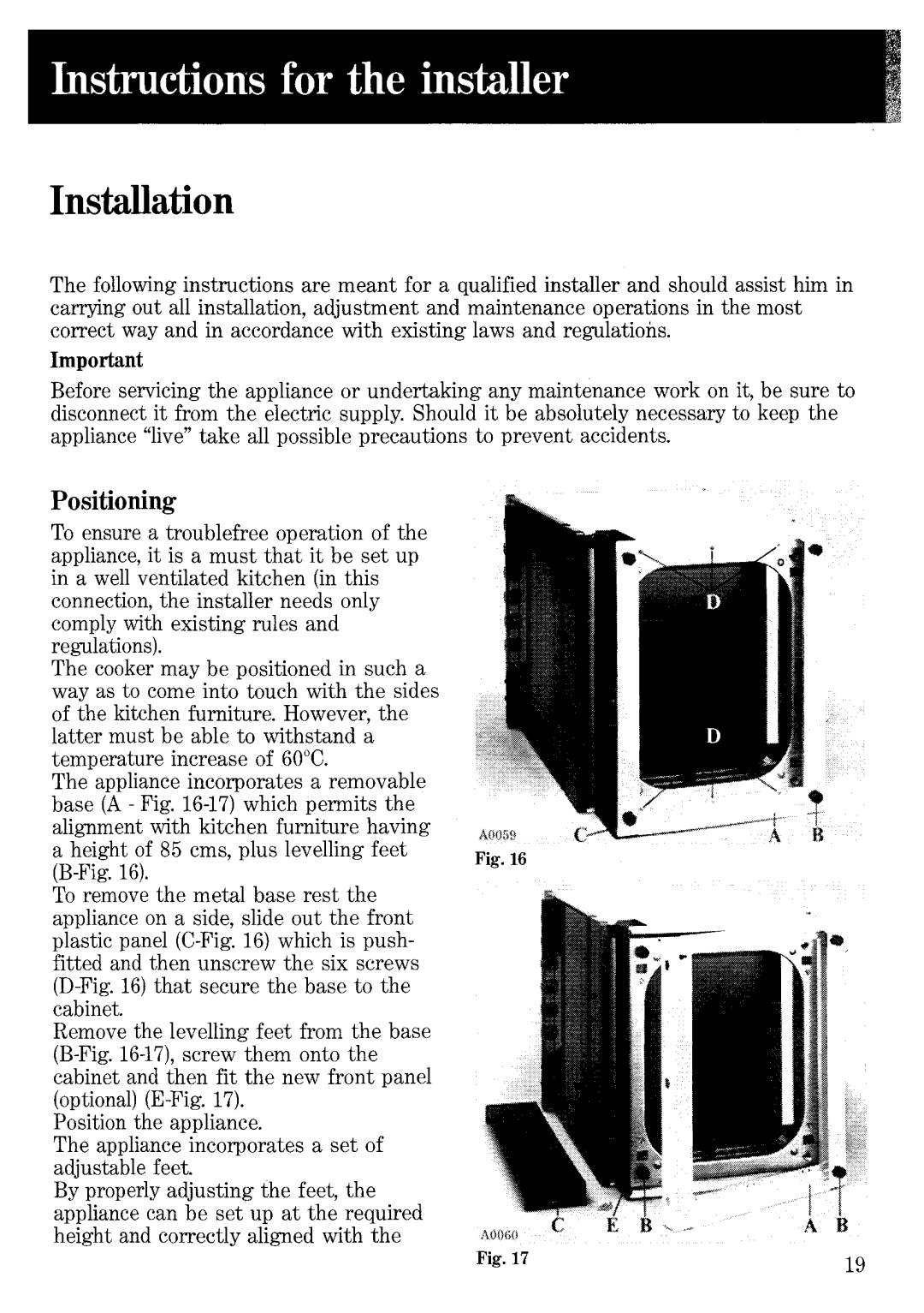 Zanussi VC19M manual 