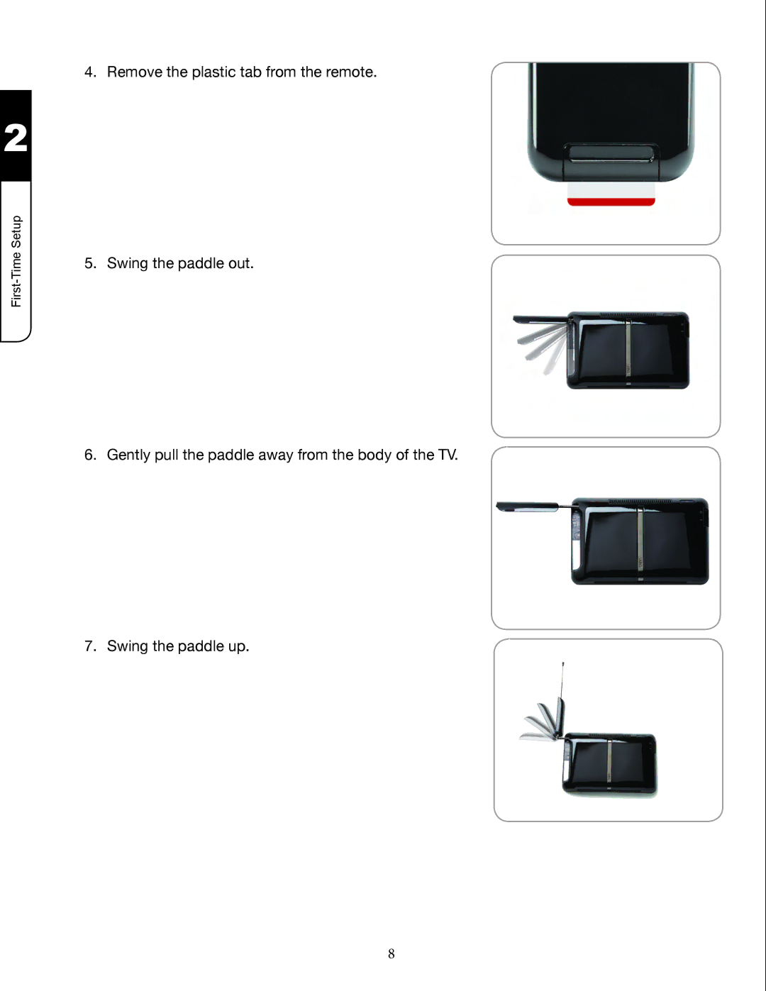 Zanussi VMB070 manual Remove the plastic tab from the remote 