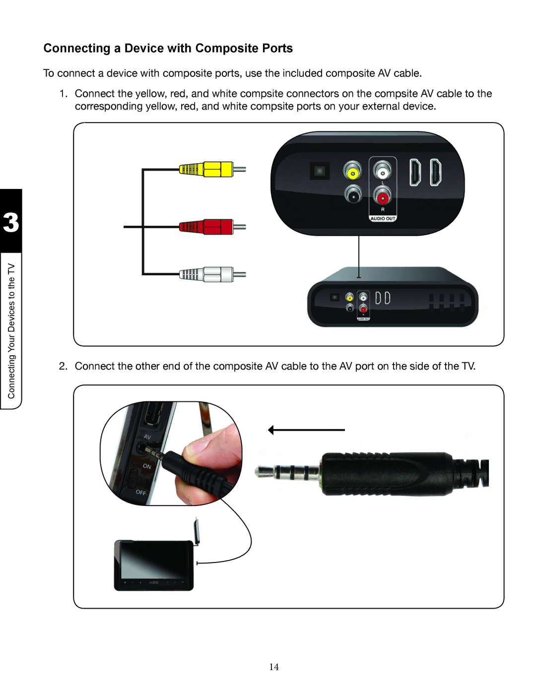 Zanussi VMB070 manual Connecting a Device with Composite Ports 