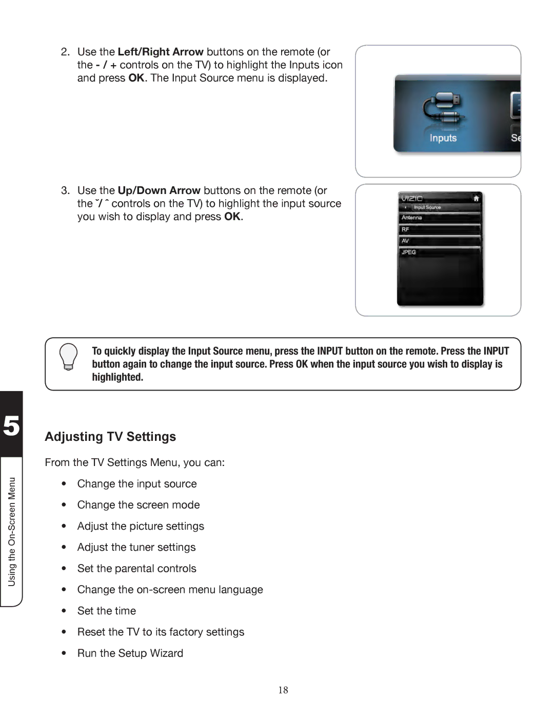 Zanussi VMB070 manual Adjusting TV Settings 