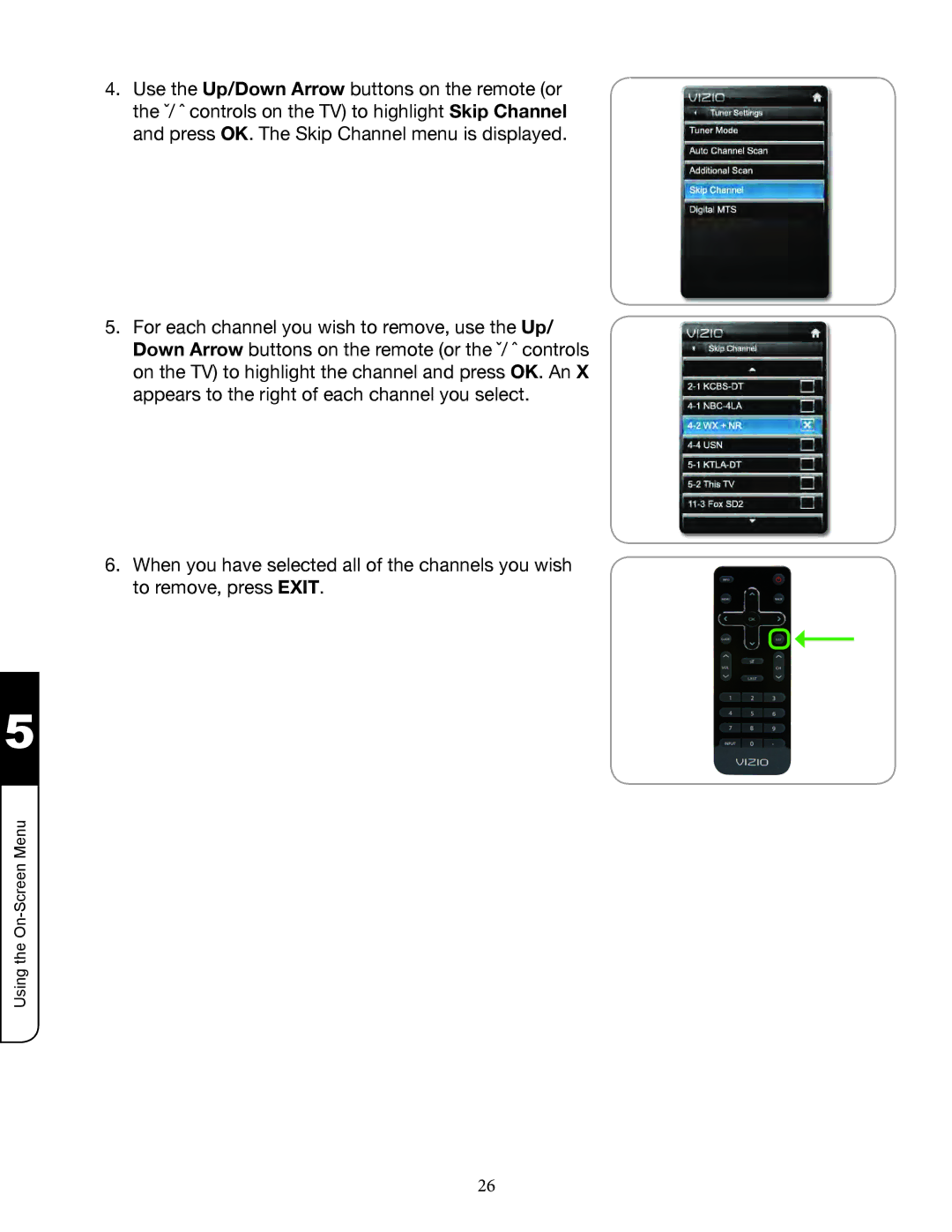 Zanussi VMB070 manual Using the On­Screen Menu 