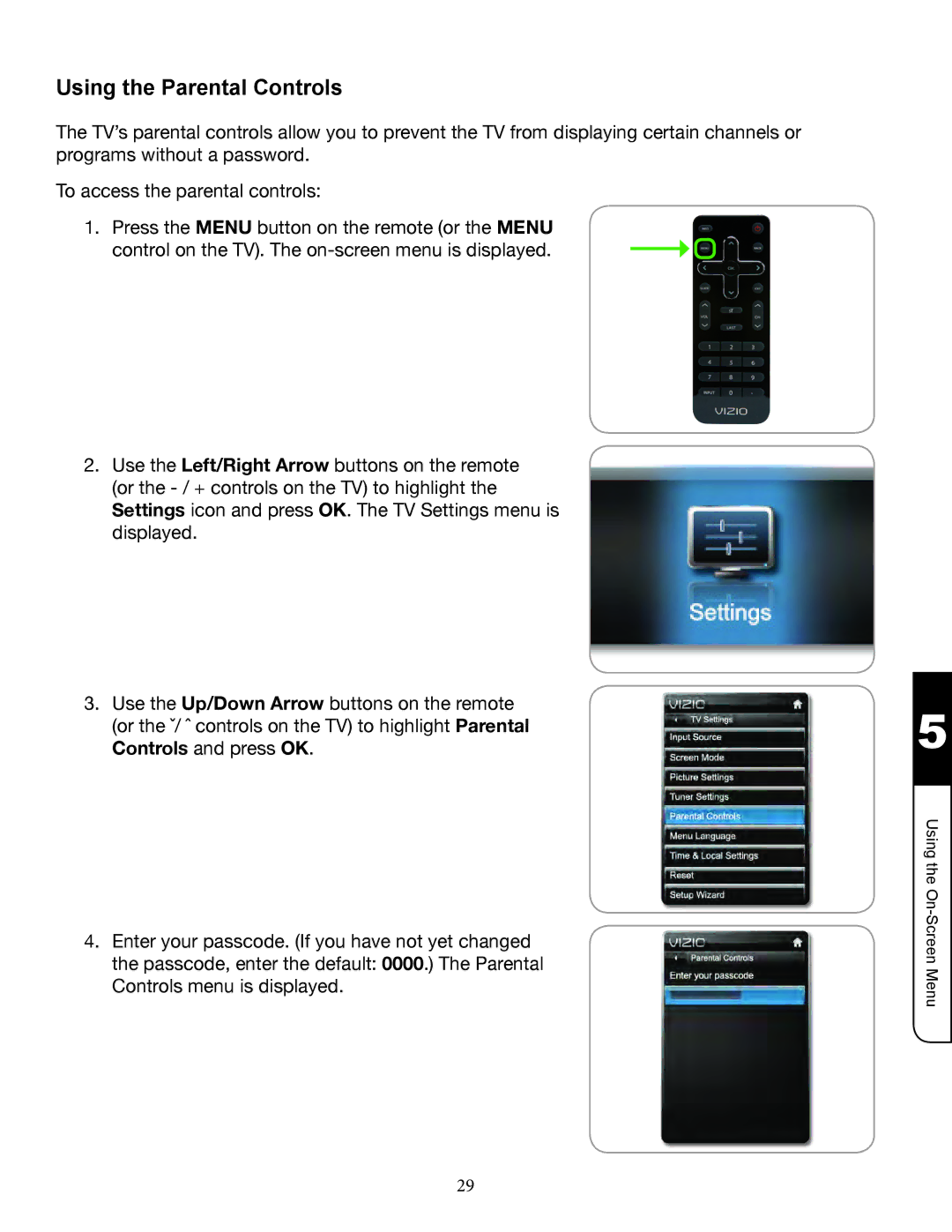 Zanussi VMB070 manual Using the Parental Controls 