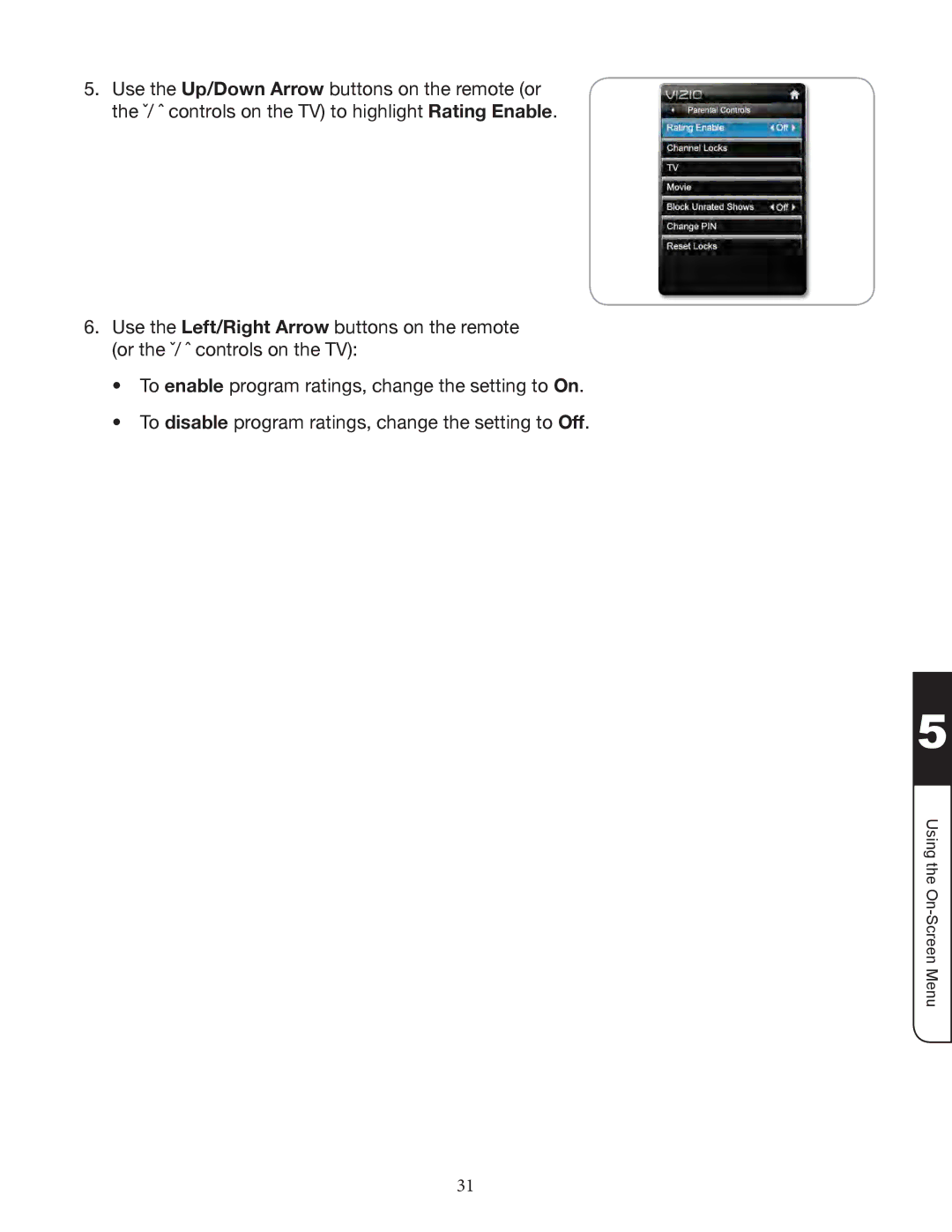 Zanussi VMB070 manual Using the On­Screen Menu 