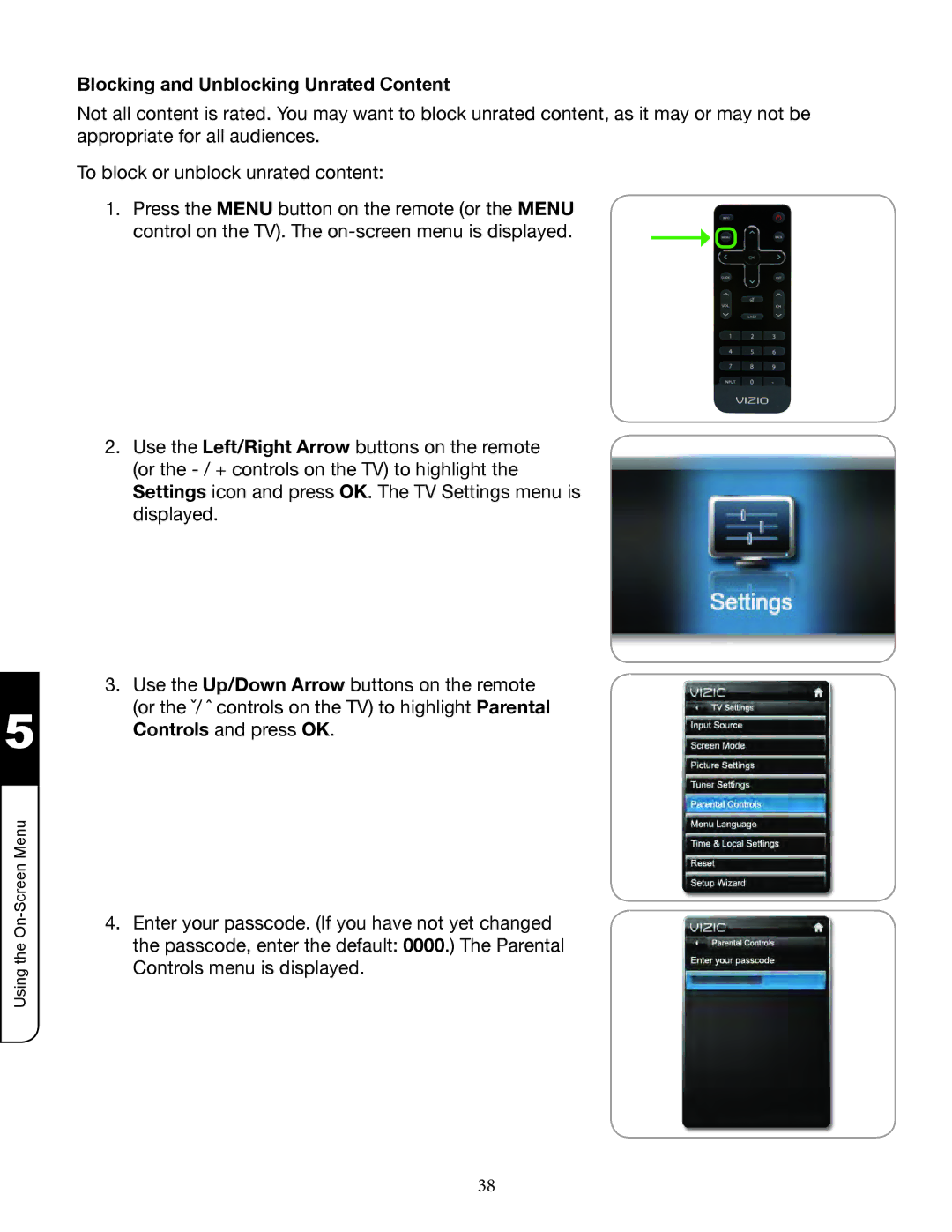 Zanussi VMB070 manual Blocking and Unblocking Unrated Content 